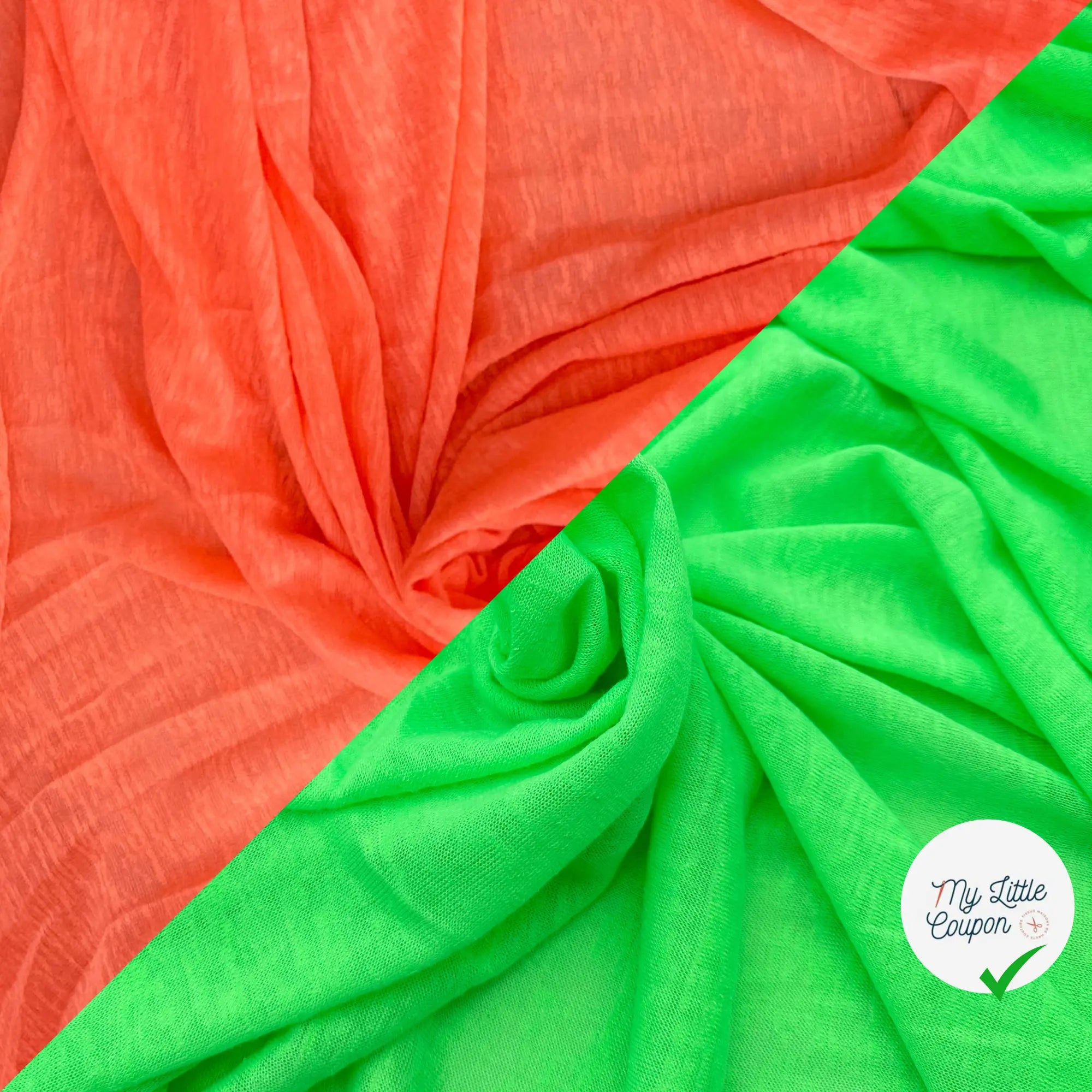 MAILLE EFFET LIN ORANGE & MAILLE EFFET LIN VERT FLASHY - My Little Coupon
