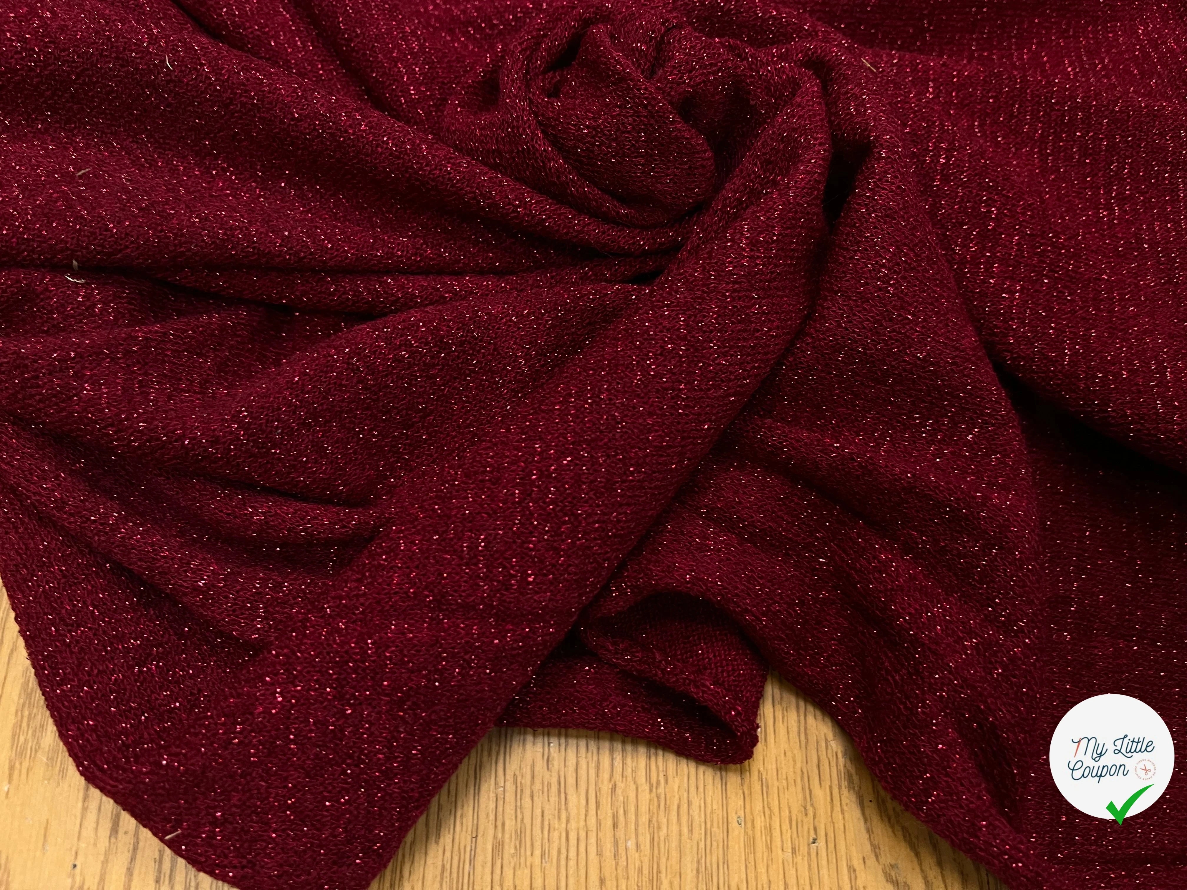 MAILLE FÊTE LÉGÈREMENT BRILLANTE ROUGE BORDEAUX - My Little Coupon