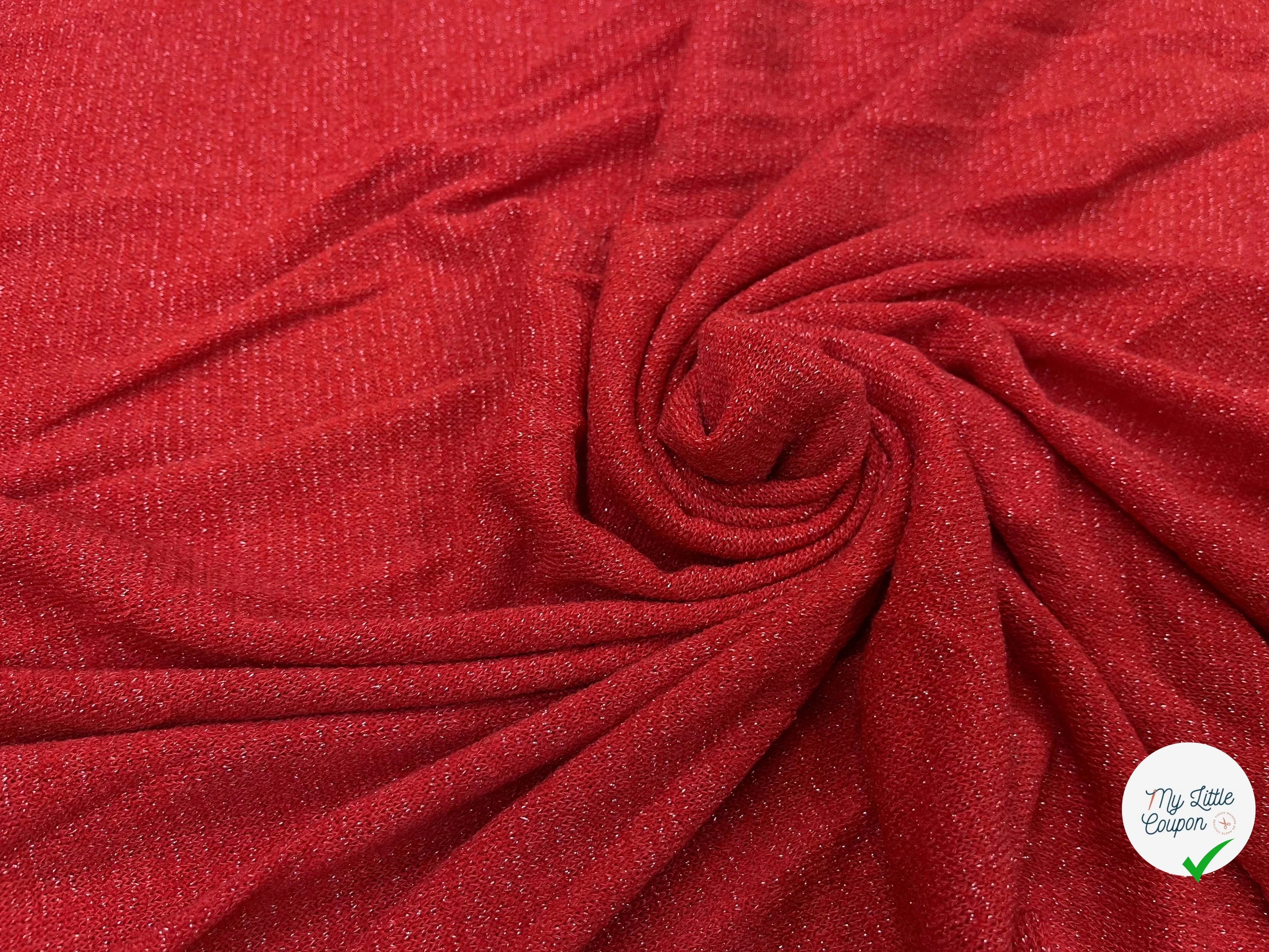 MAILLE FÊTE ROUGE CORAIL LÉGÈREMENT BRILLANTE - My Little Coupon
