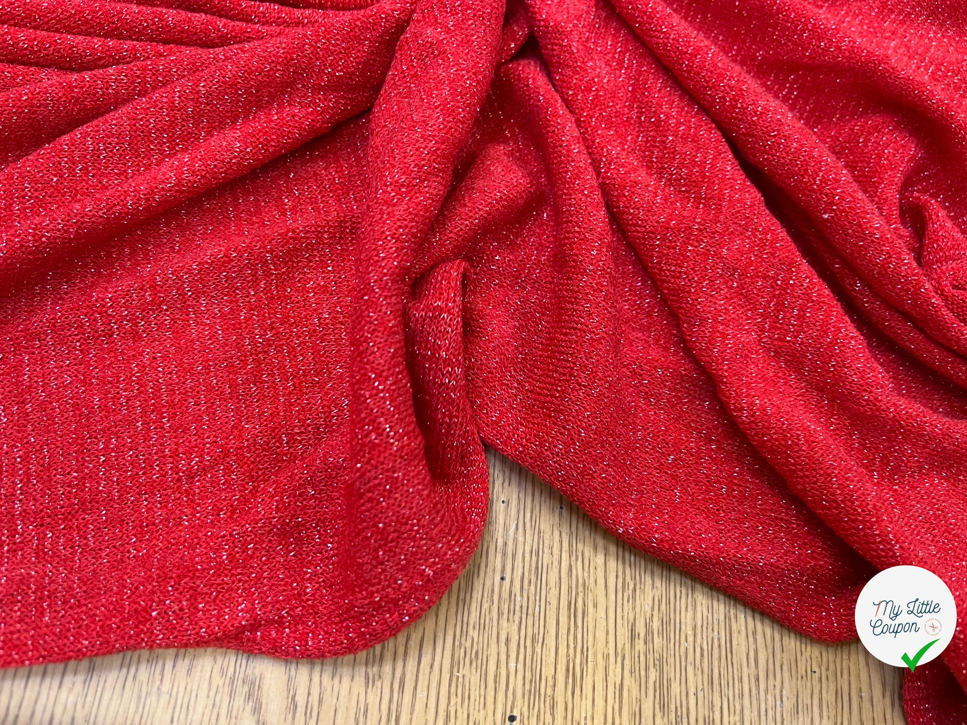 MAILLE FÊTE ROUGE CORAIL LÉGÈREMENT BRILLANTE - My Little Coupon