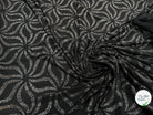 MAILLE FÊTE SÉQUIN GROSSES FEUILLES DE FLEURES BLACK&SILVER - My Little Coupon