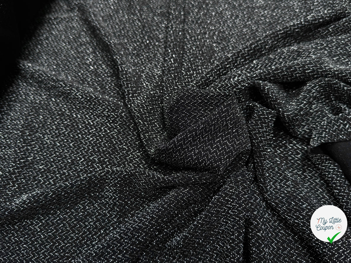 MAILLE FÊTE ULTRA STRETCH BRILLANT BLACK SILVER - My Little Coupon