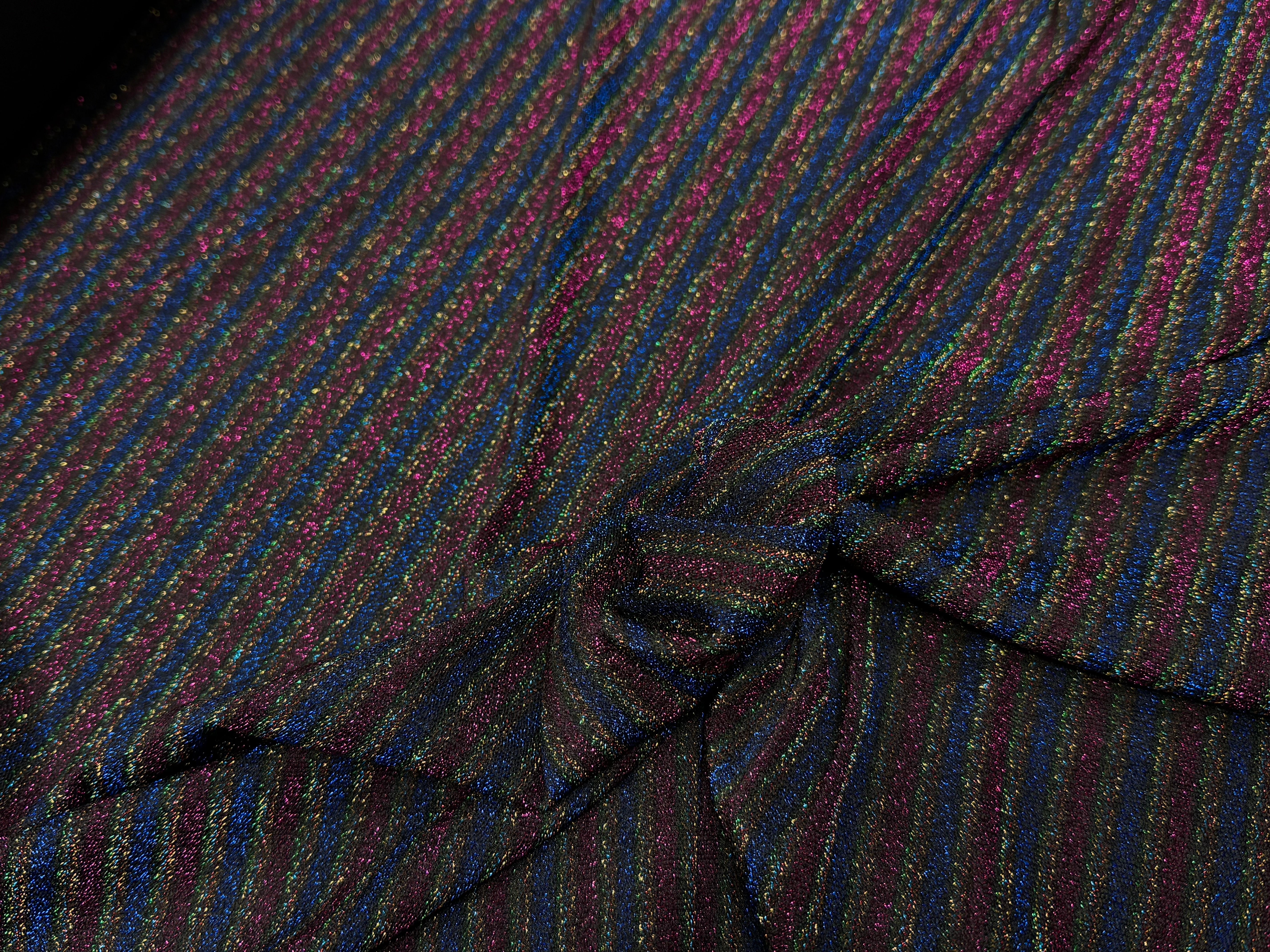 MAILLE FÊTE ULTRA STRETCH BRILLANT MULTICOLORES ROYAL FUSHIA - My Little Coupon