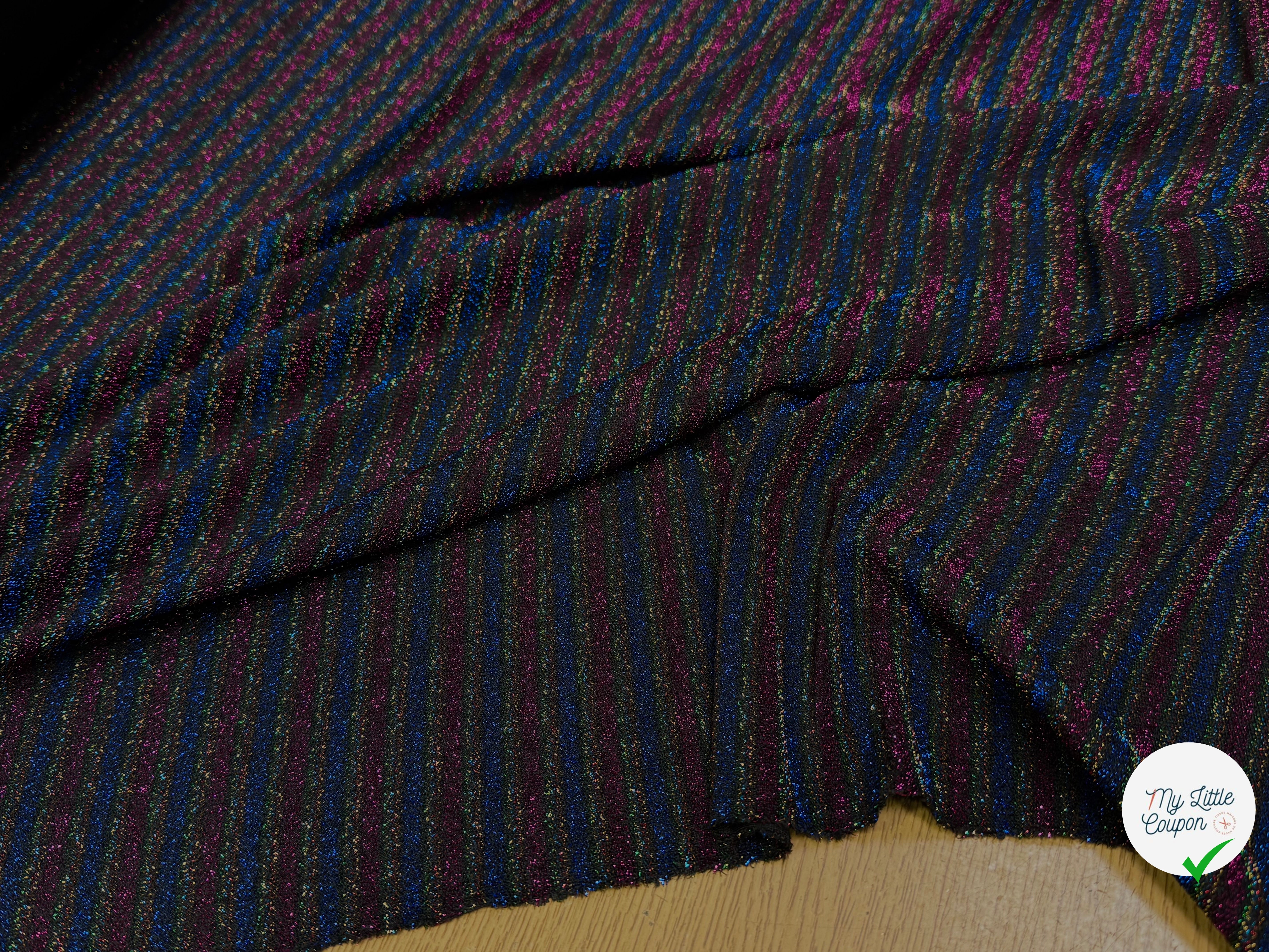 MAILLE FÊTE ULTRA STRETCH BRILLANT MULTICOLORES ROYAL FUSHIA - My Little Coupon