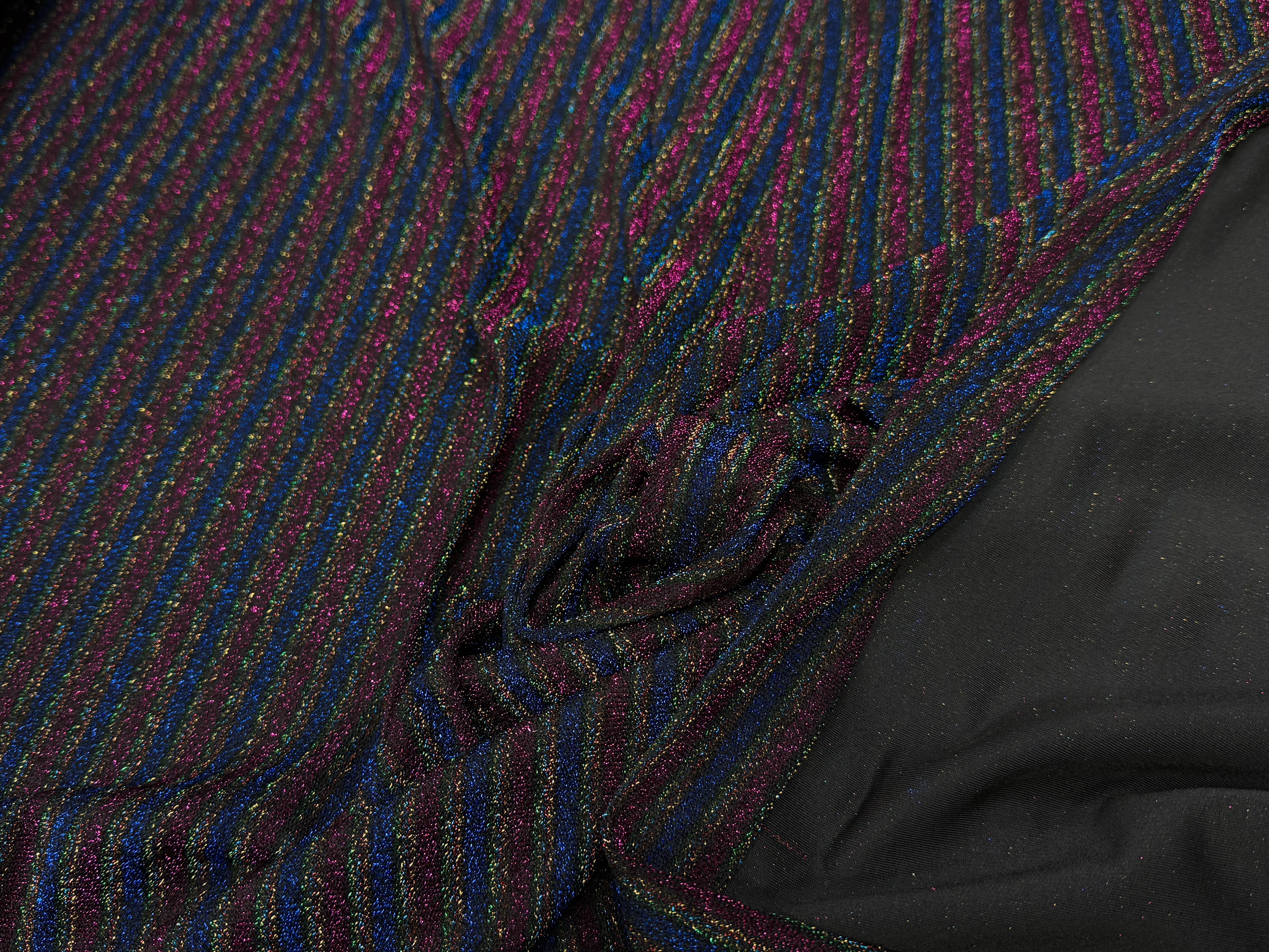MAILLE FÊTE ULTRA STRETCH BRILLANT MULTICOLORES ROYAL FUSHIA - My Little Coupon