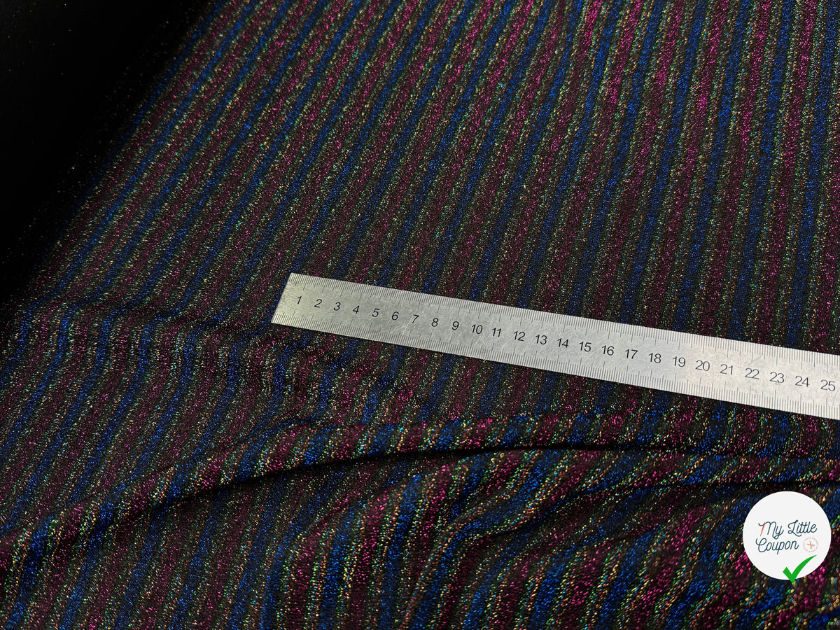 MAILLE FÊTE ULTRA STRETCH BRILLANT MULTICOLORES ROYAL FUSHIA - My Little Coupon
