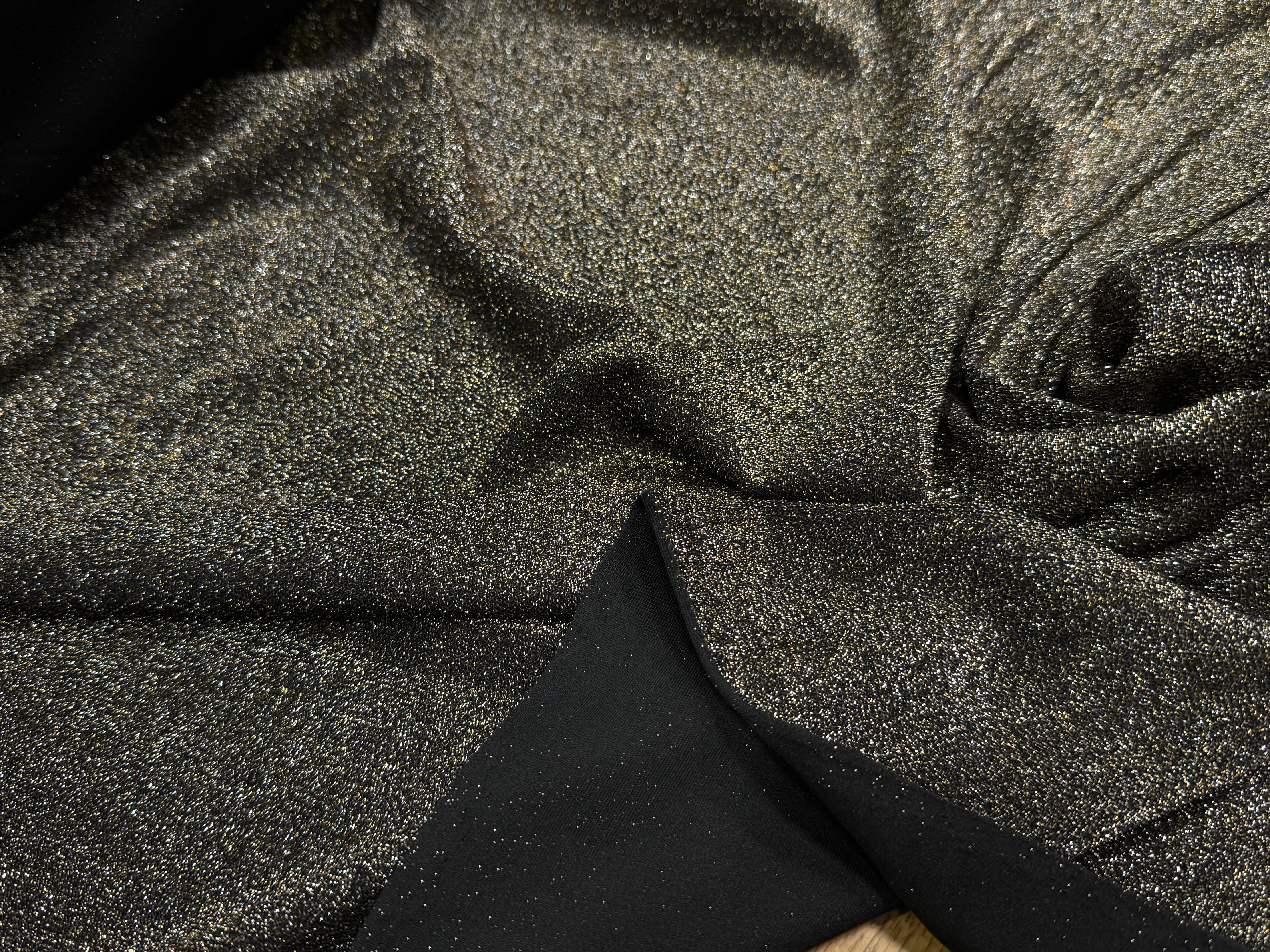 MAILLE FÊTE ULTRA STRETCH BRILLANT OR ARGENTÉ POLY FRENCH TERRY 2 TONE - My Little Coupon