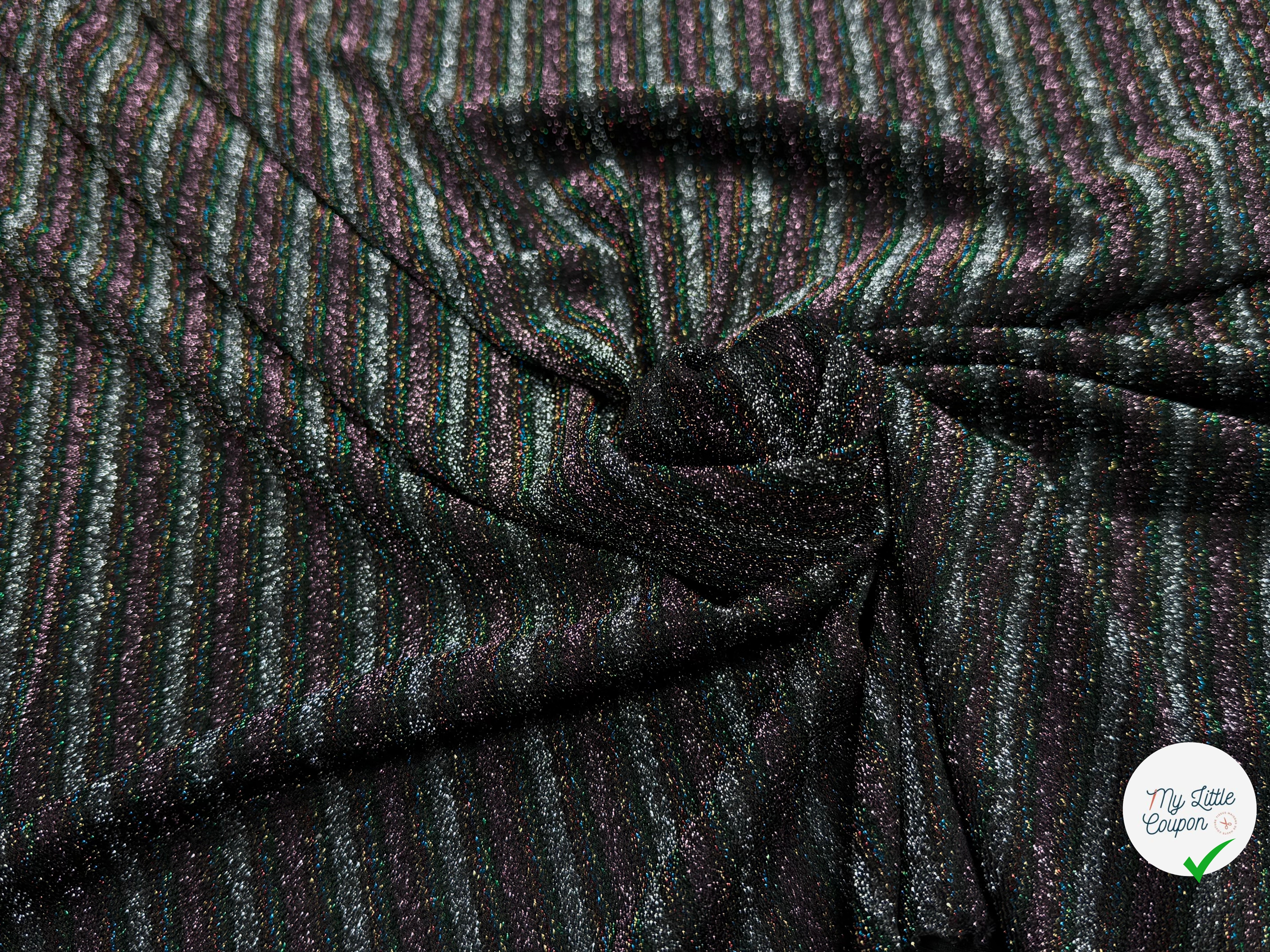MAILLE FÊTE ULTRA STRETCH BRILLANT BLACK SILVER - My Little Coupon