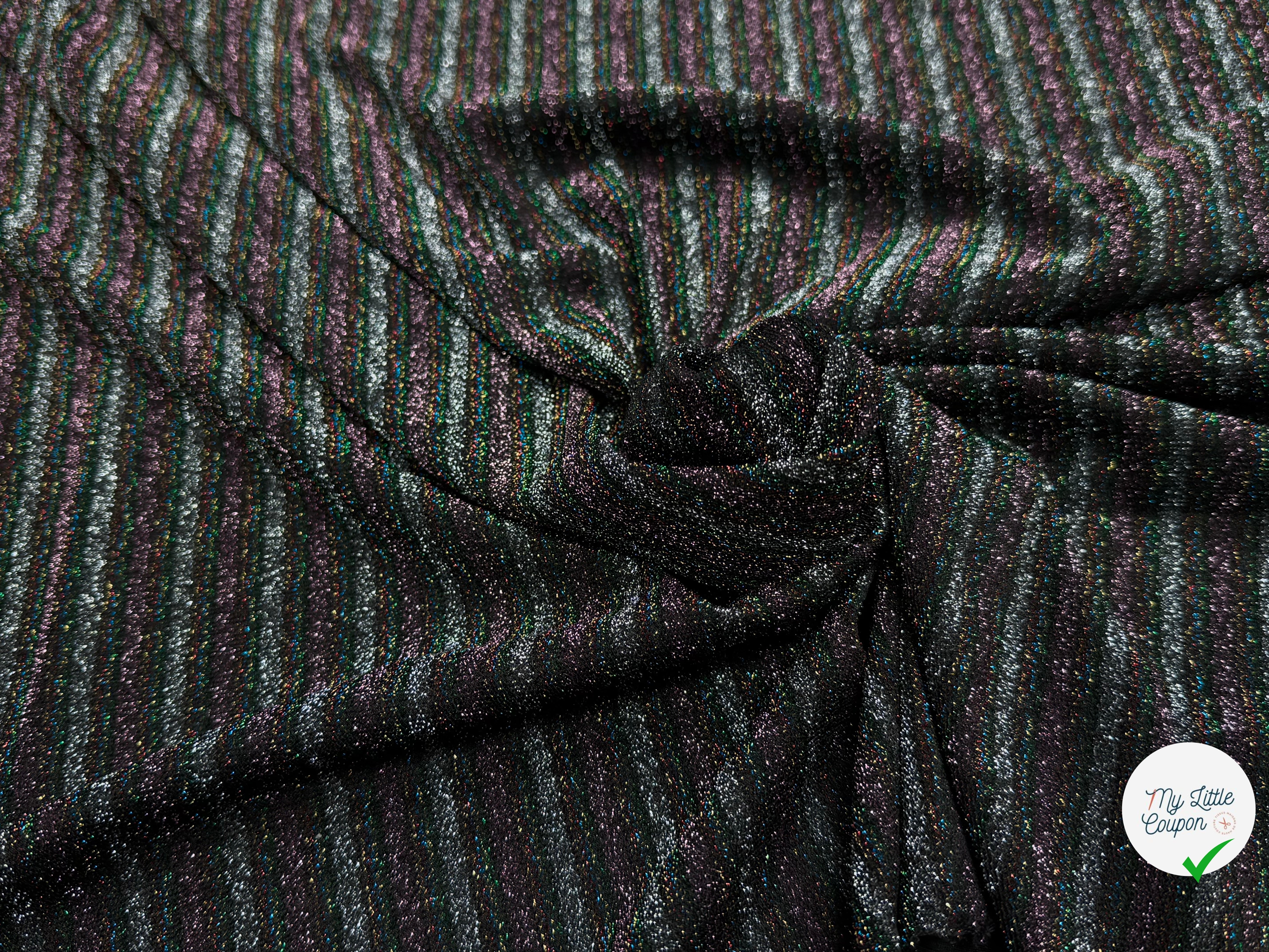 MAILLE FÊTE ULTRA STRETCH BRILLANT BLACK SILVER - My Little Coupon