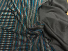 MAILLE FÊTE ULTRA STRETCH BRILLANT POLY INTERLOCK TURQUOISE/RED - My Little Coupon