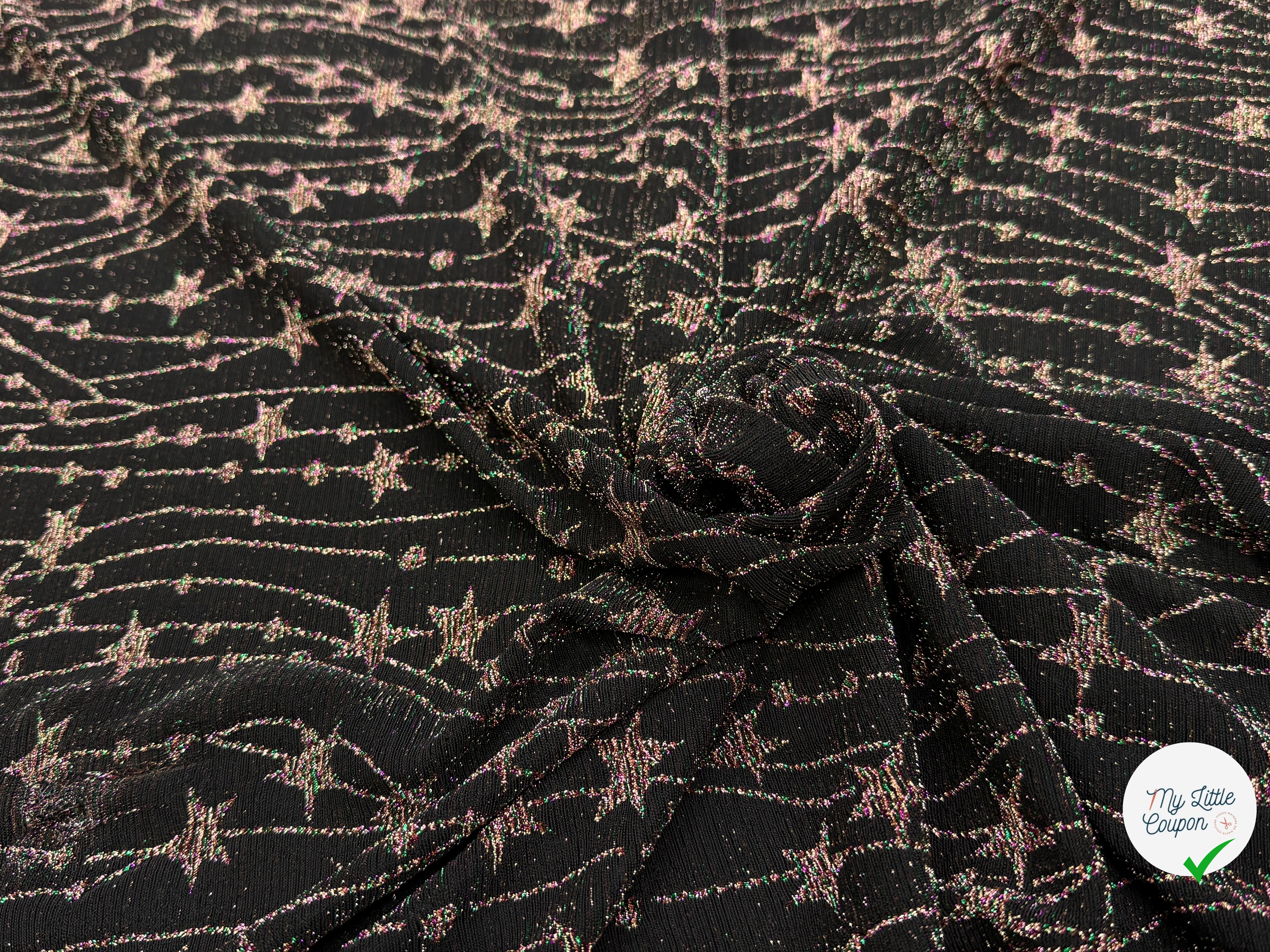 MAILLE FÊTE ULTRA STRETCH BRILLANT FEU D'ARTIFICE POLY MULTICOL VIOLET AS HANGER - My Little Coupon