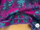 MAILLE GRATTÉE JACQUARD FLEURS FUCHSIA ET TURQUOISE - My Little Coupon