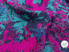 MAILLE GRATTÉE JACQUARD FLEURS FUCHSIA ET TURQUOISE - My Little Coupon