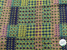 MAILLE GRATTÉE JACQUARD MOSAÏQUE VERT ET ROSE CORNILLON FAIENCE ANIS - My Little Coupon