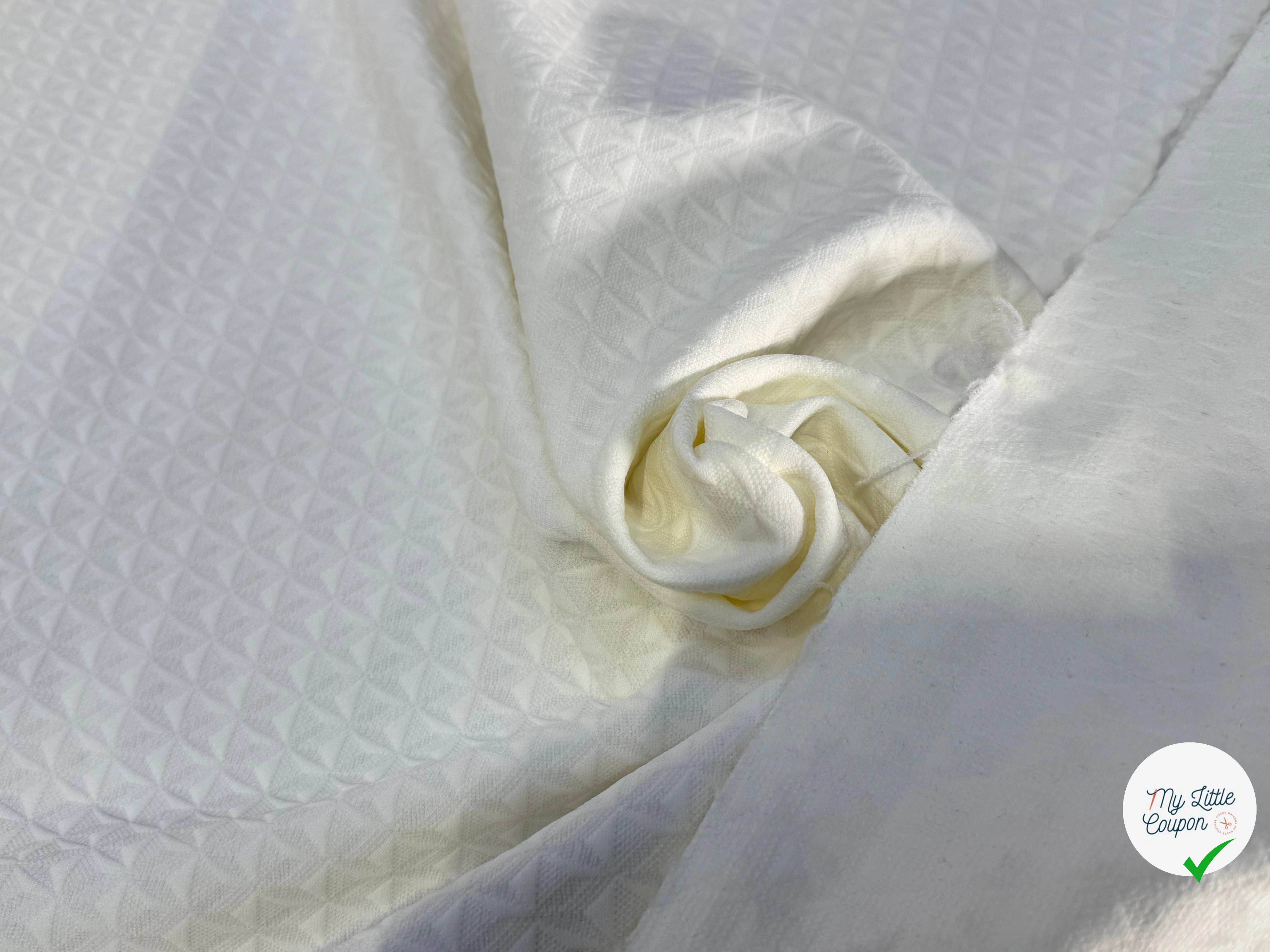 MAILLE JACQUARD BLANC MOTIF GÉOMETRIQUE - My Little Coupon