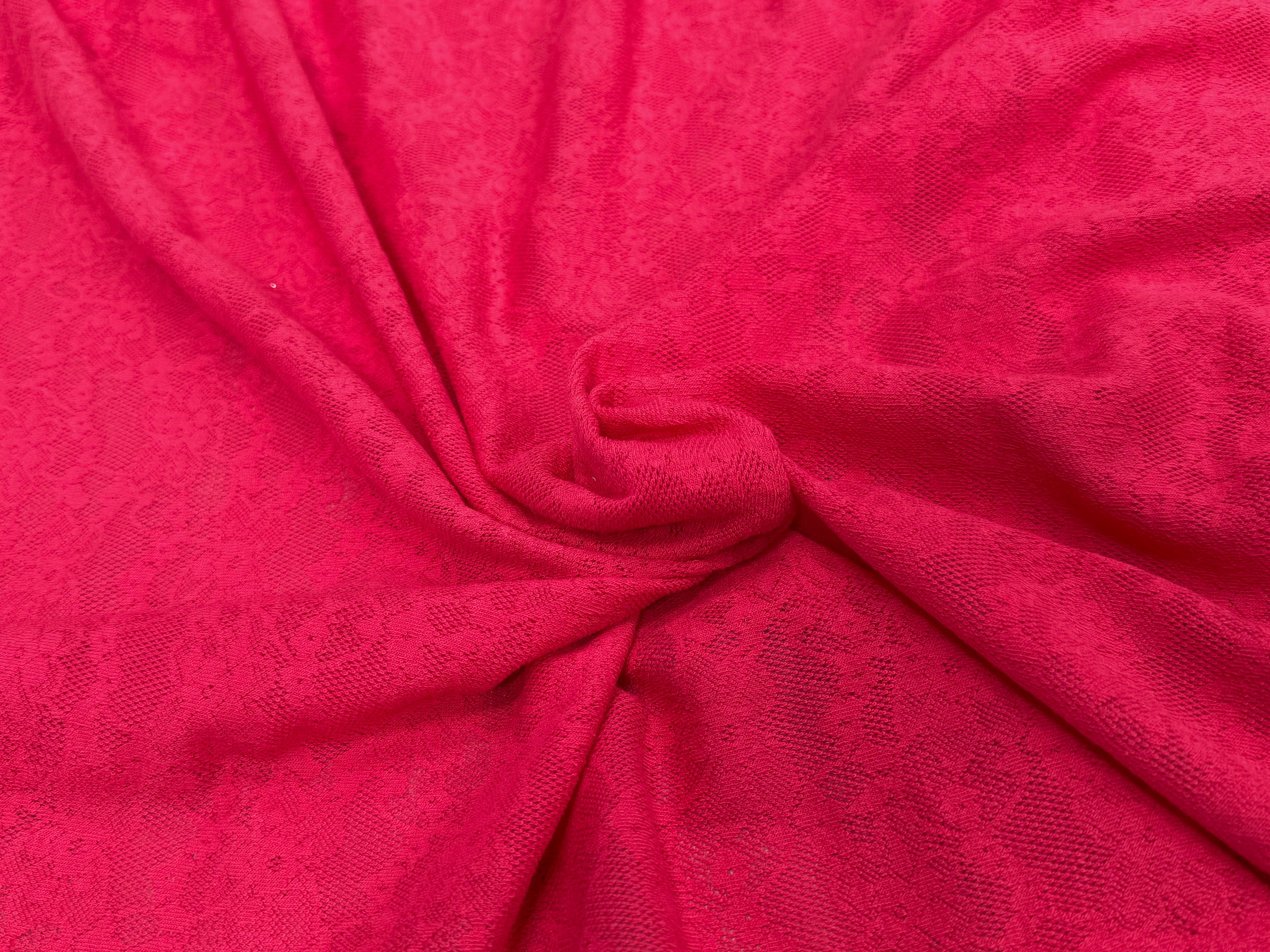 MAILLE JACQUARD DENTELLE MARGUERITE ROUGE/ROSE - My Little Coupon