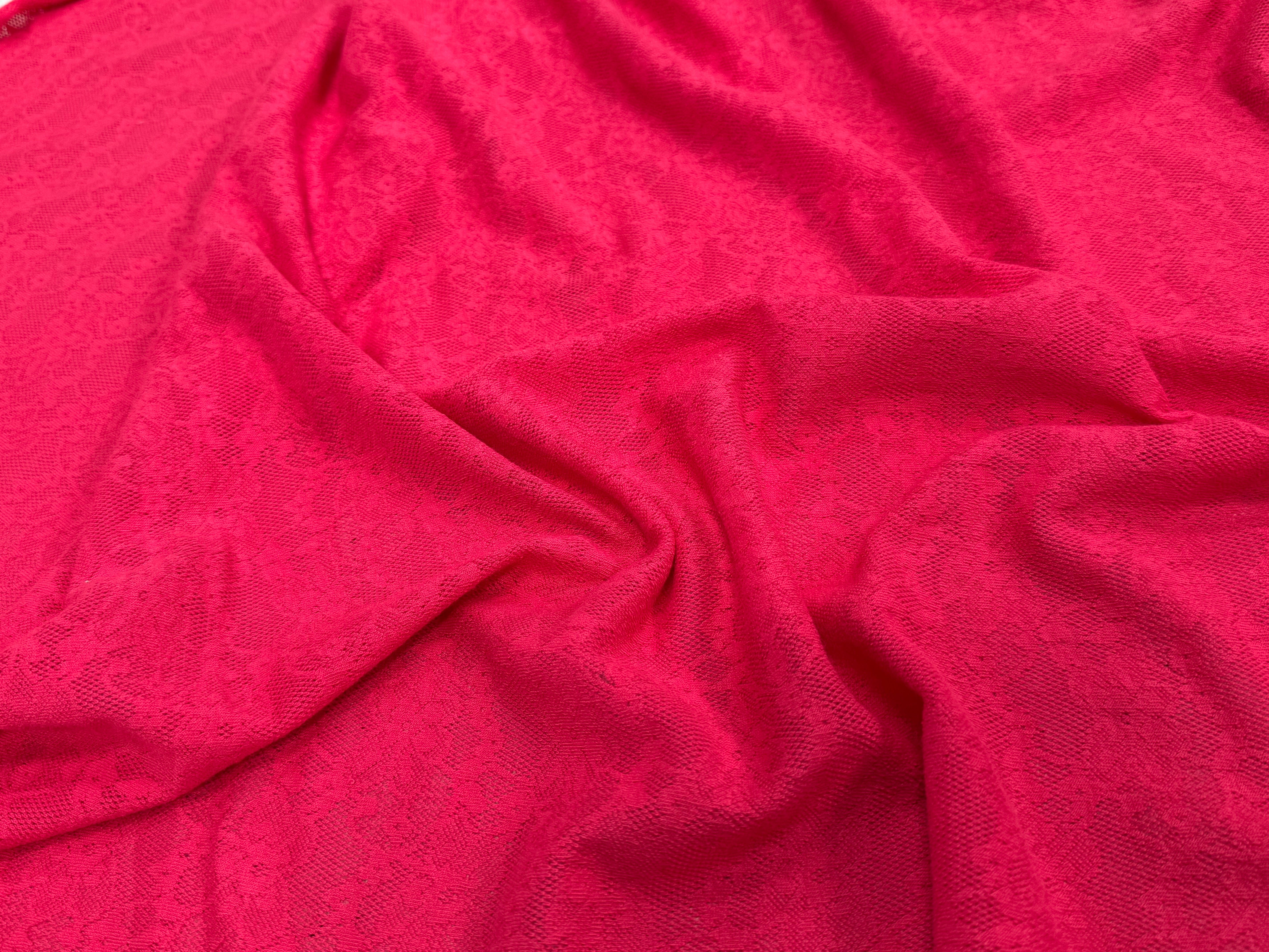 MAILLE JACQUARD DENTELLE MARGUERITE ROUGE/ROSE - My Little Coupon