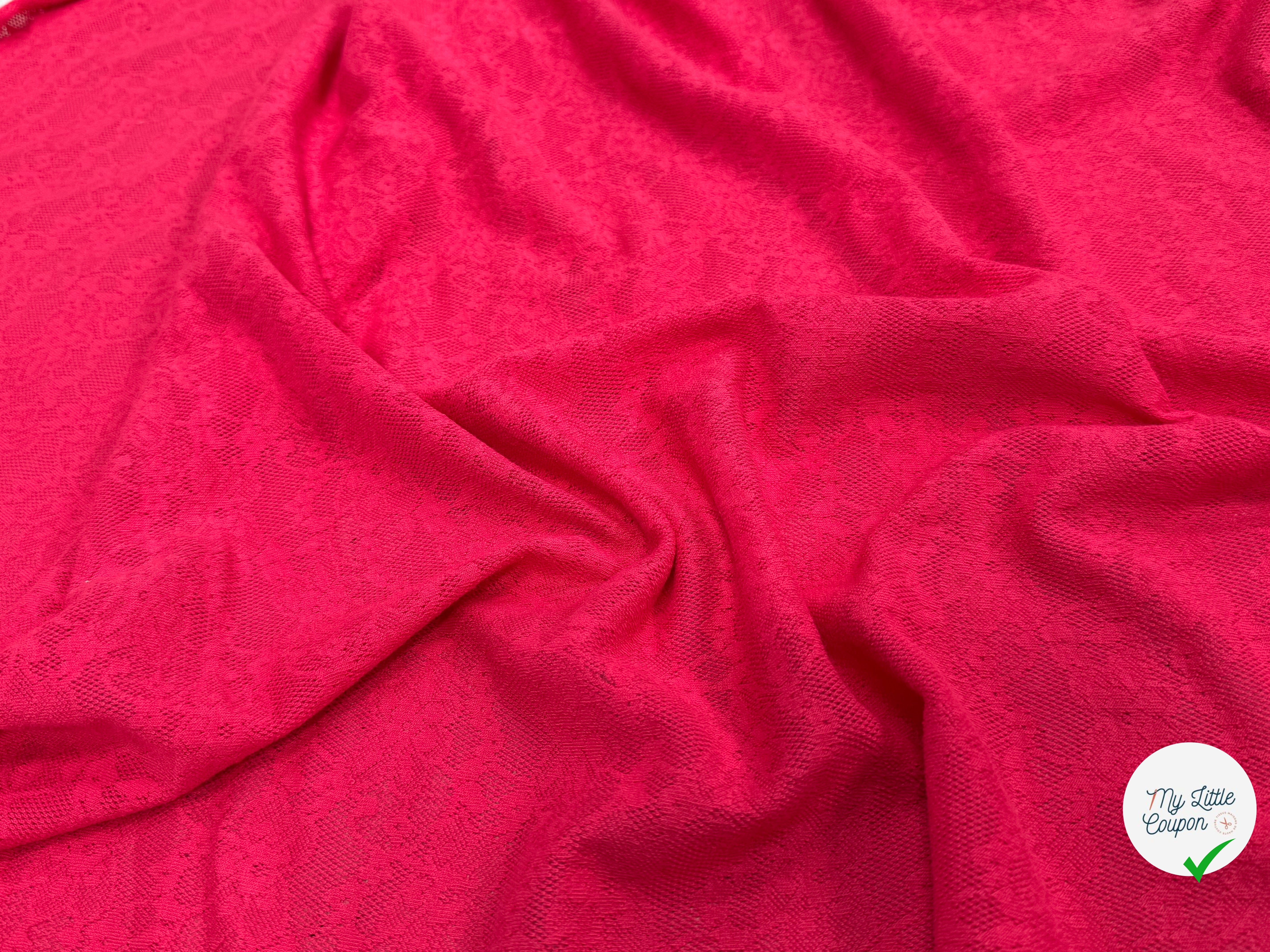 MAILLE JACQUARD DENTELLE MARGUERITE ROUGE/ROSE - My Little Coupon