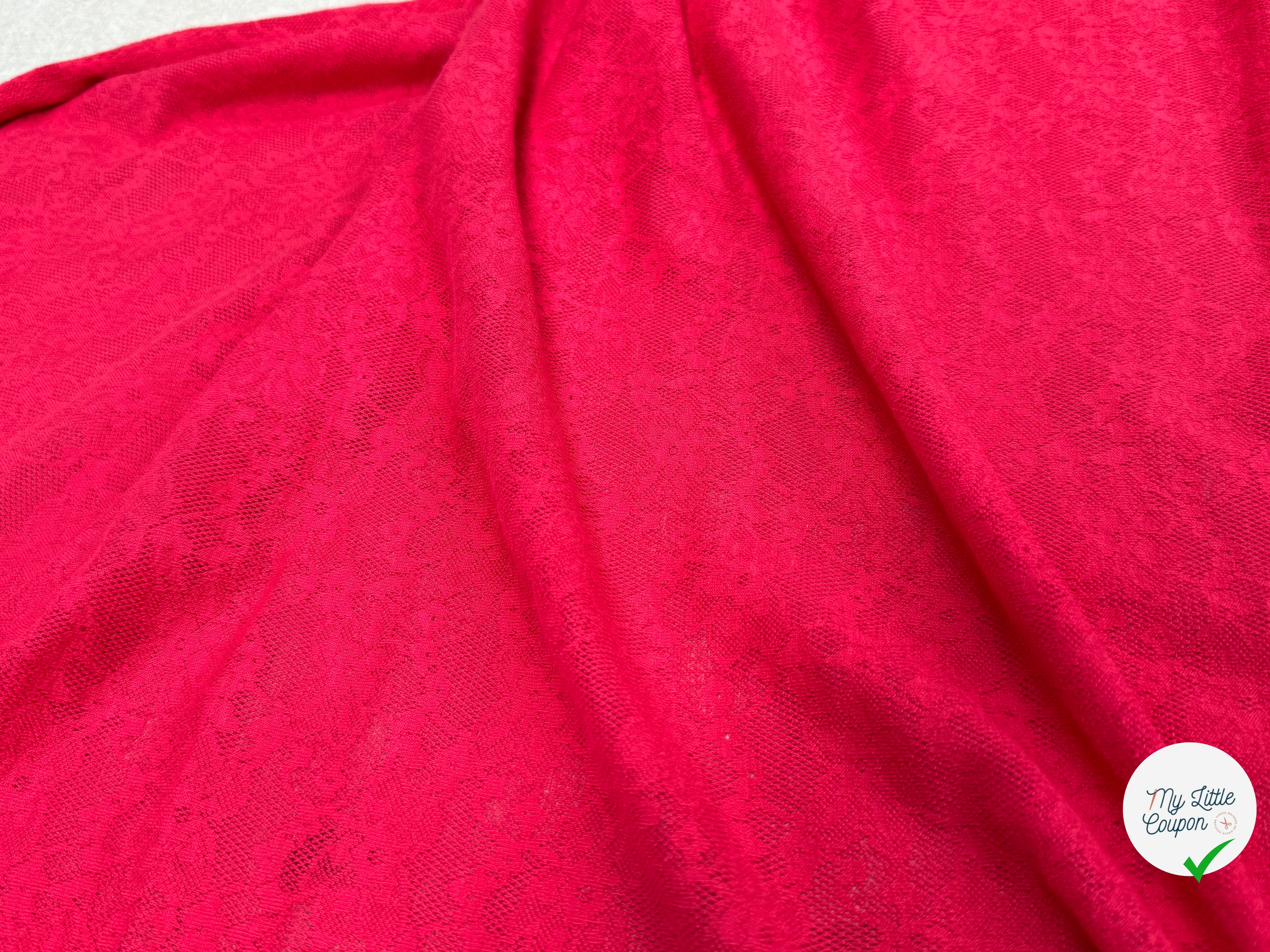 MAILLE JACQUARD DENTELLE MARGUERITE ROUGE/ROSE - My Little Coupon