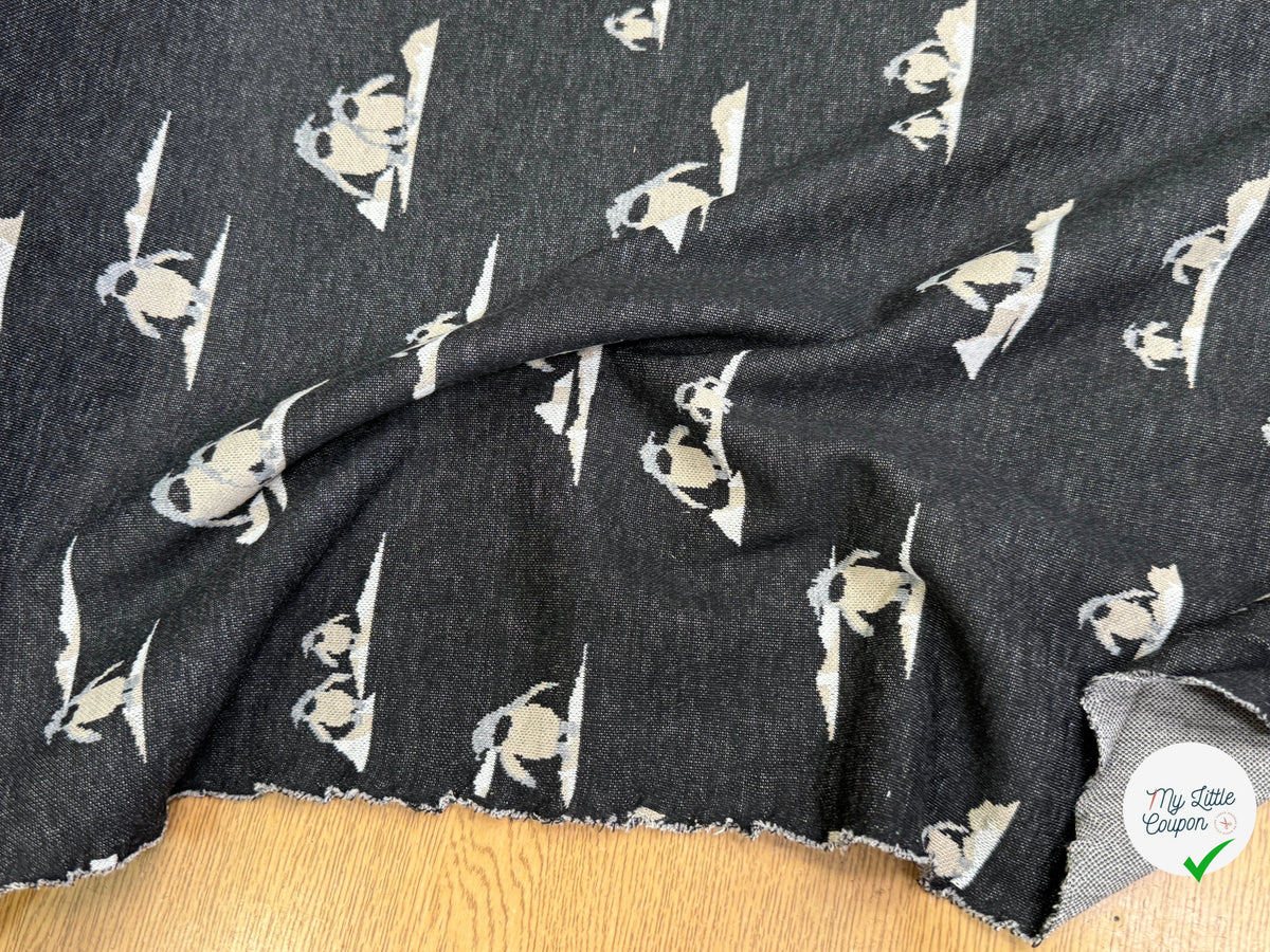 MAILLE JACQUARD ESPRIT MILANO IMPRIMÉ PINGOUINS GRIS ANTHRACITE - My Little Coupon