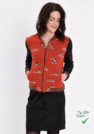MAILLE JACQUARD ESPRIT MILANO IMPRIMÉ PINGOUINS ROUGE ORANGÉ - My Little Coupon