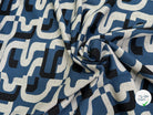MAILLE JACQUARD ESPRIT MILANO MOTIF CALLIGRAPHIE BLEU MARINE ET BLANC - My Little Coupon