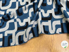 MAILLE JACQUARD ESPRIT MILANO MOTIF CALLIGRAPHIE BLEU MARINE ET BLANC - My Little Coupon