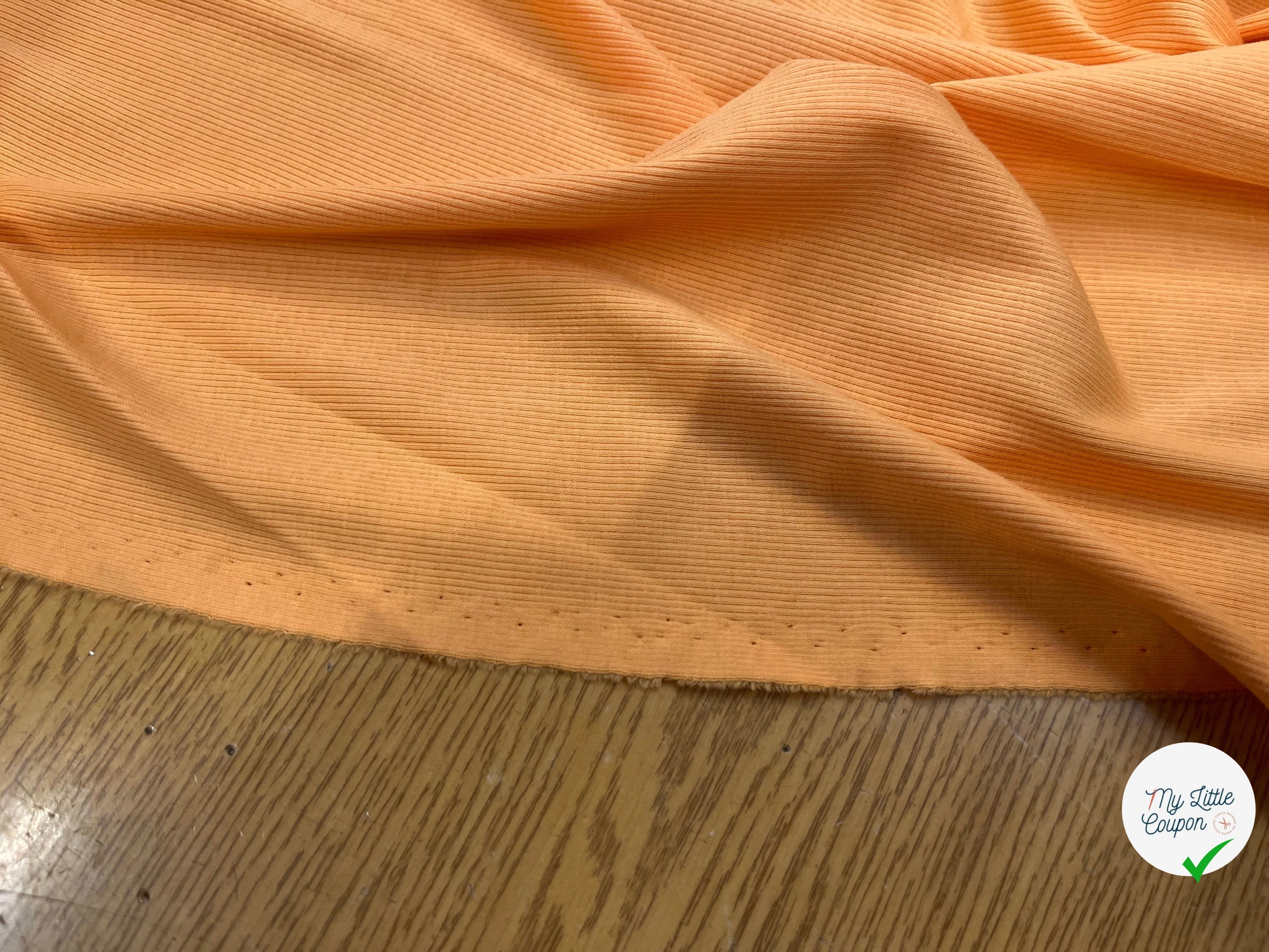 MAILLE LEGÈREMENT COTELLÉ LÉGER 105CM DOWN ORANGE STRETCH - My Little Coupon