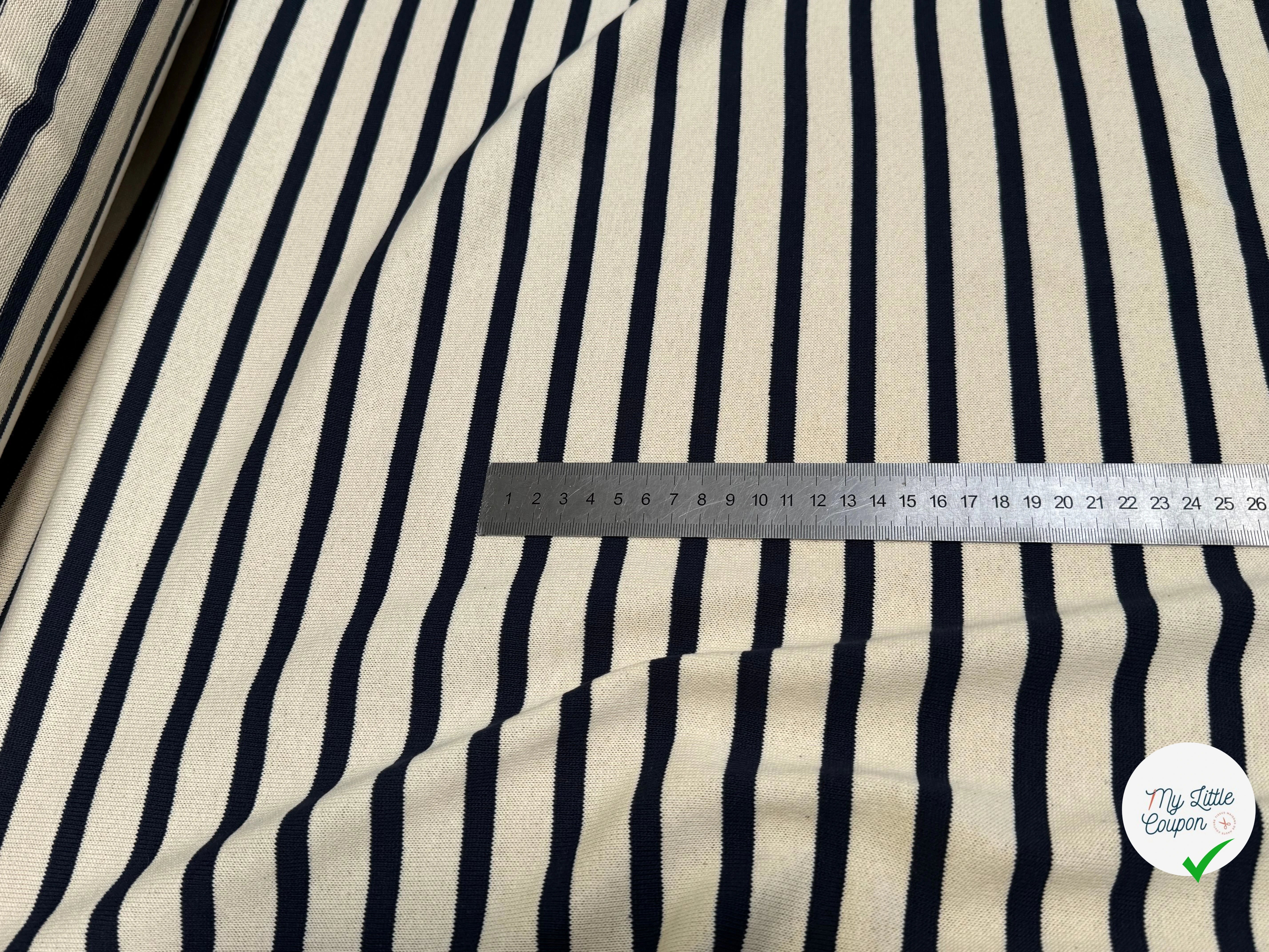 MAILLE LOURDE 100% COTON ÉCRU/MARINE - My Little Coupon