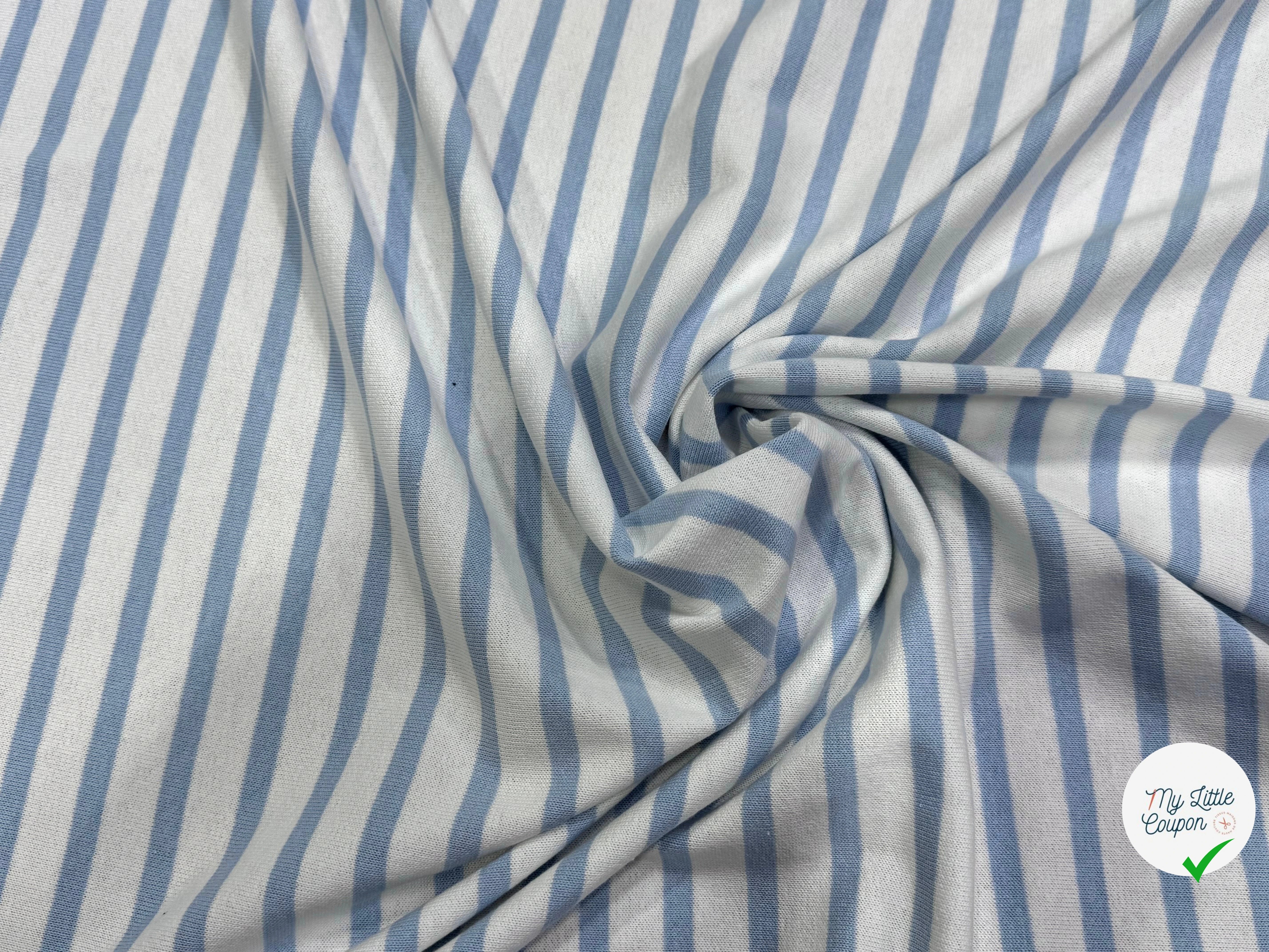 MAILLE LOURDE 100% COTON RAYURES NEIGE ET CIEL FABRICATION RÉGION DE TROYES 🇫🇷 - My Little Coupon