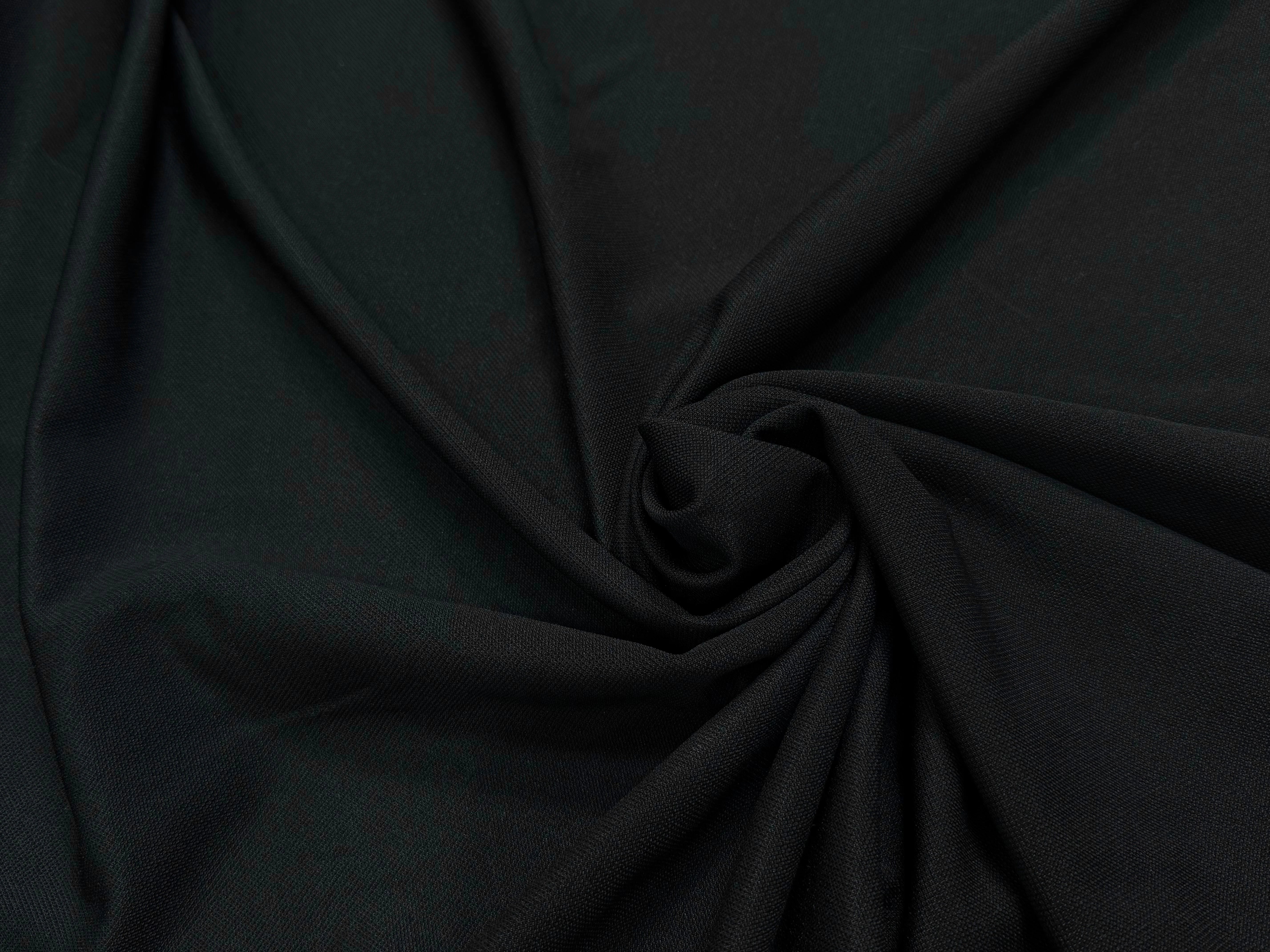 MAILLE LOURDE 76% VISCOSE ULTRA STRETCH NOIR LÈGEREMENT SATINÉ ASPECT PIQUÉ - My Little Coupon