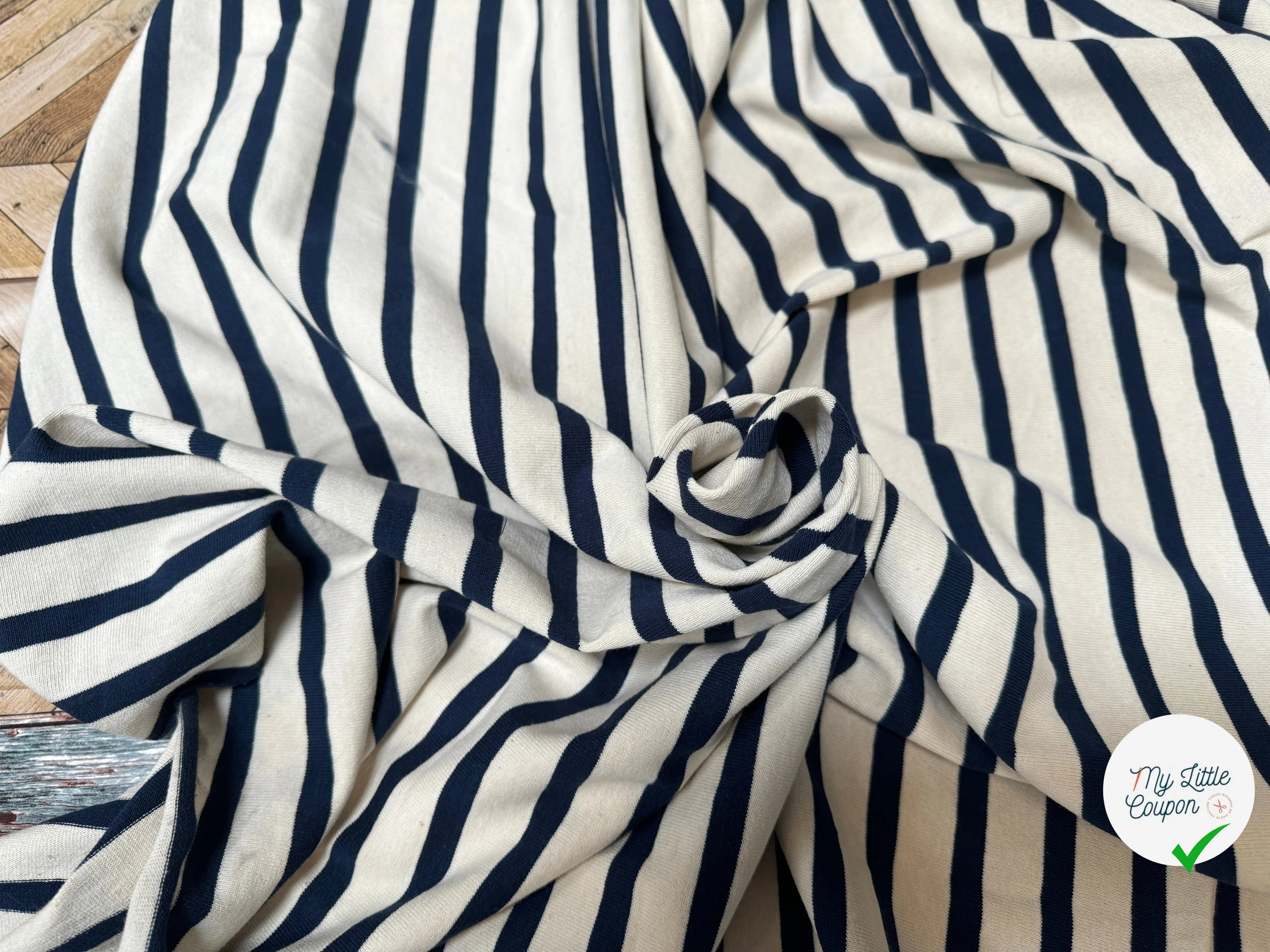 MAILLE LOURDE BLEU SUR ÉCRU FABRICATION FRANÇAISE - My Little Coupon