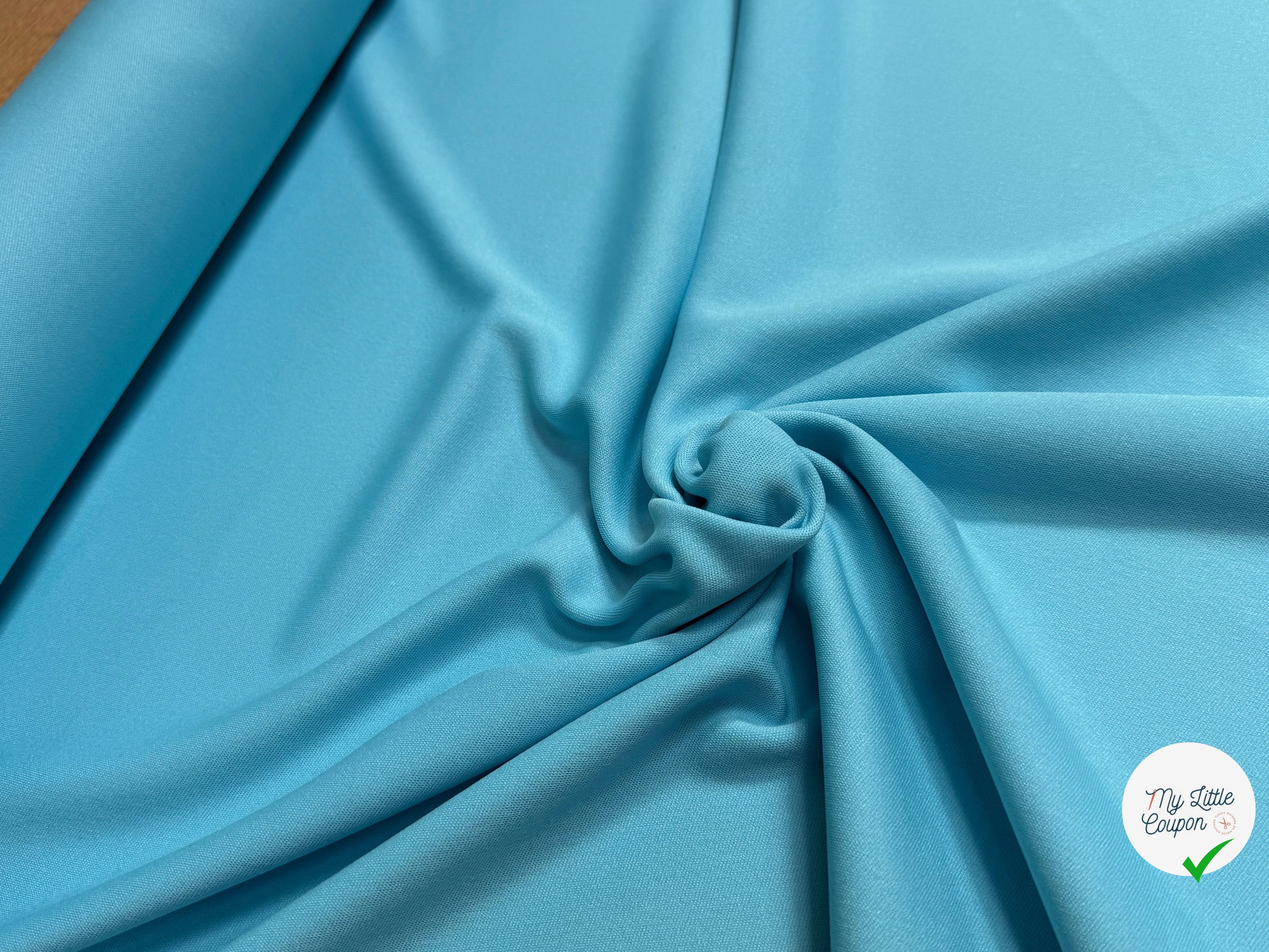 MAILLE LOURDE CRPÉE LÉGÈREMENT SATINÉE TURQUOISE - My Little Coupon