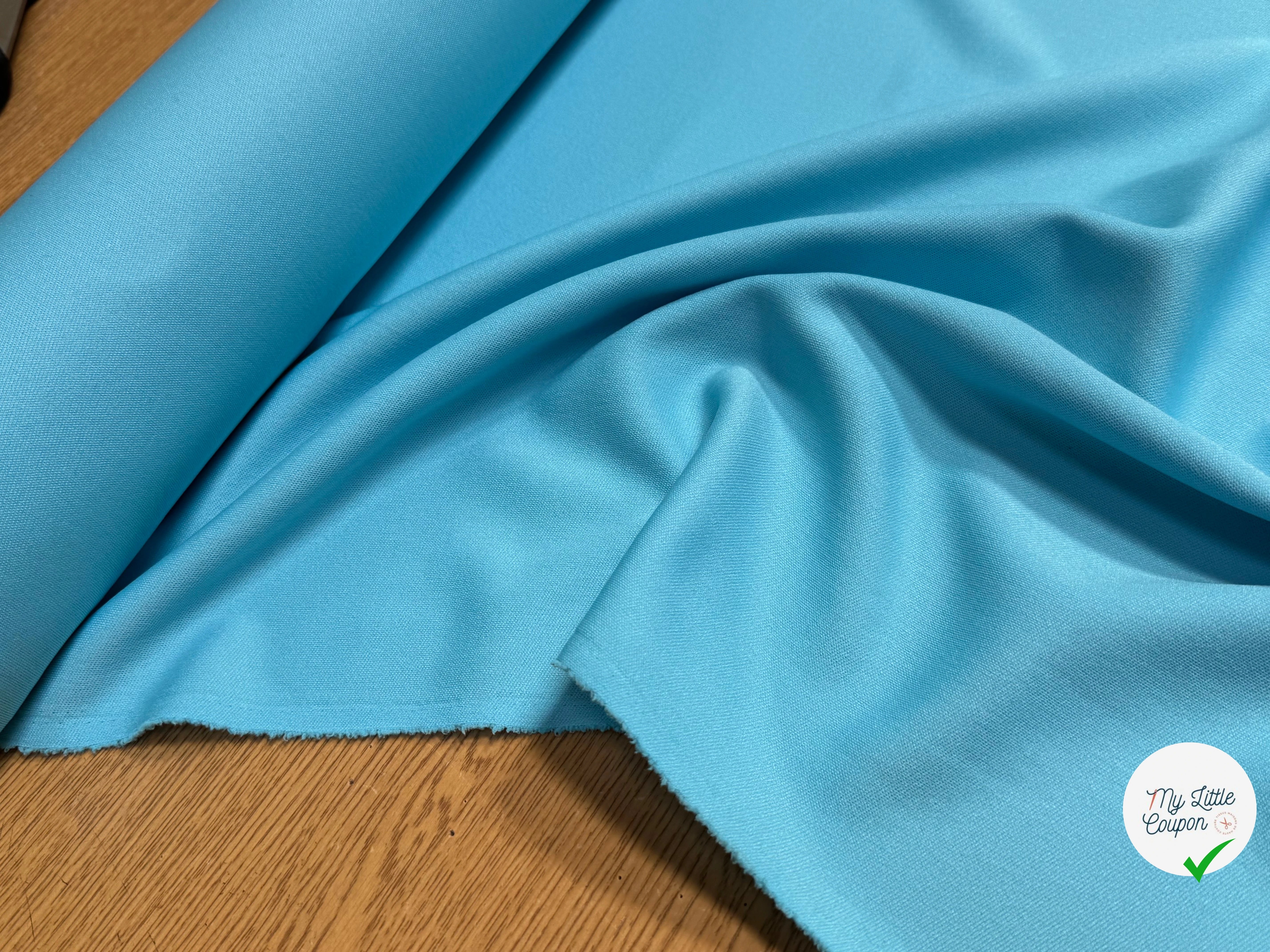 MAILLE LOURDE CRPÉE LÉGÈREMENT SATINÉE TURQUOISE - My Little Coupon
