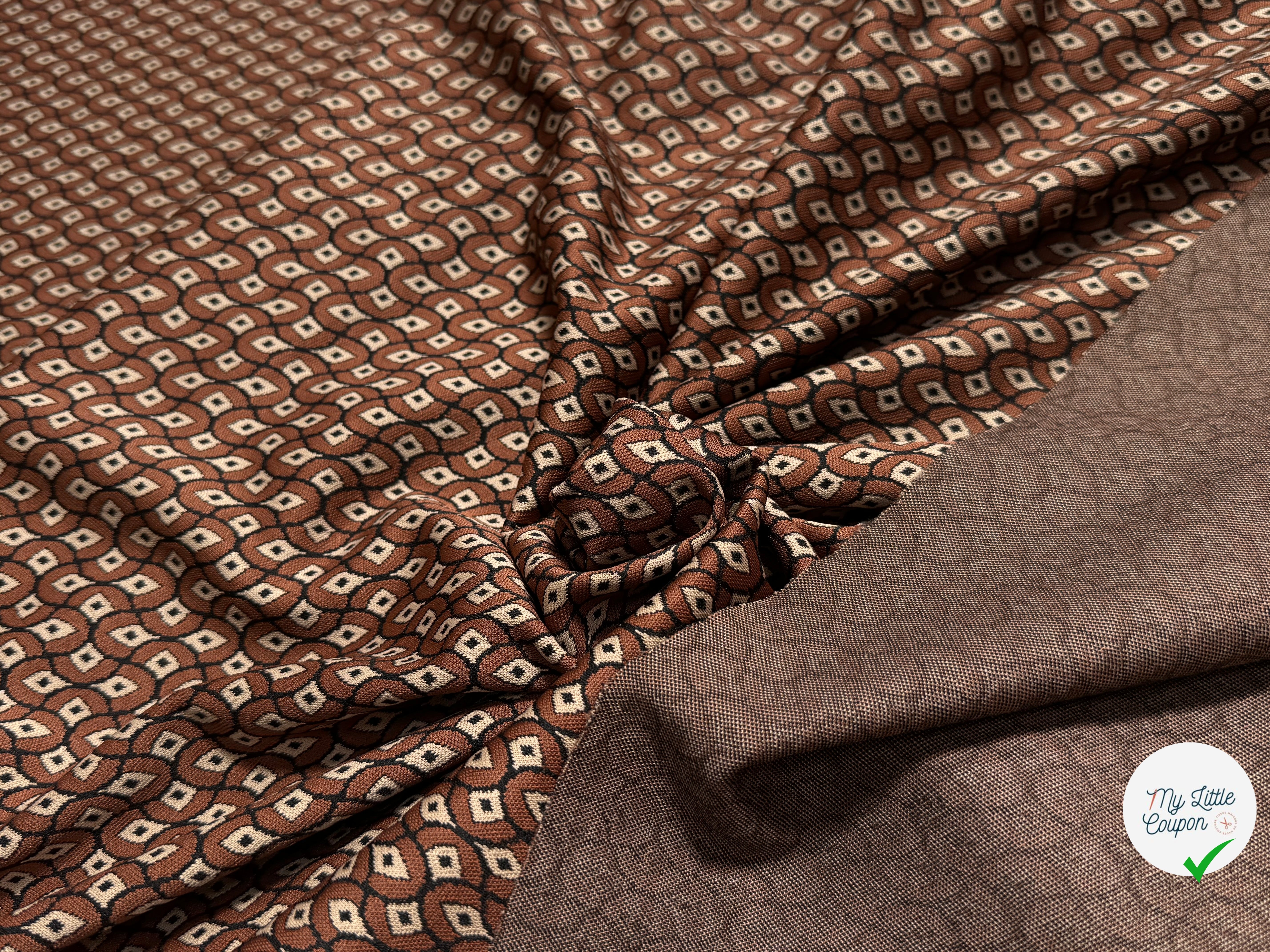 MAILLE LOURDE MOTIFS GÉOMETRIQUES CHOCO MARRON - My Little Coupon