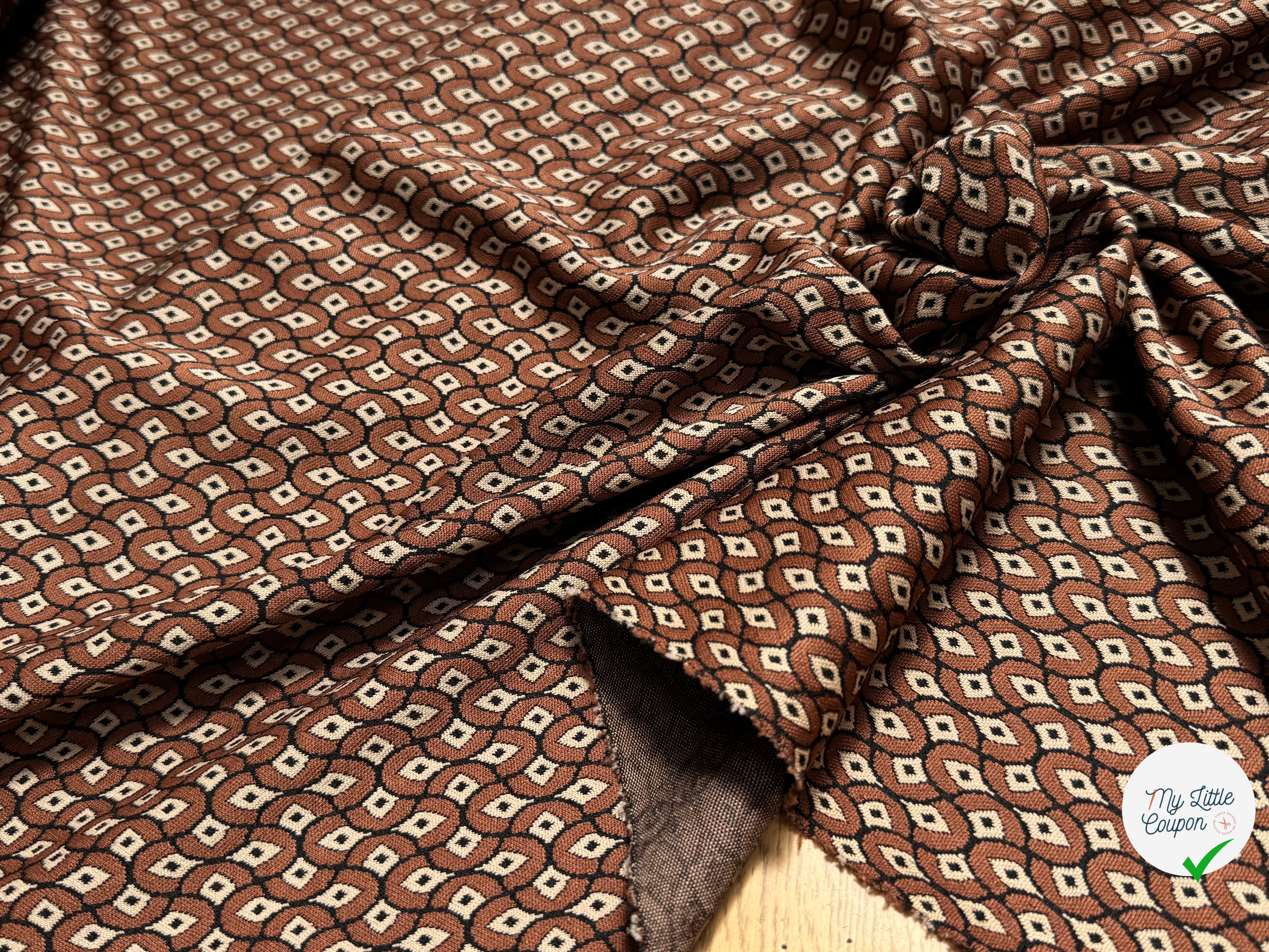 MAILLE LOURDE MOTIFS GÉOMETRIQUES CHOCO MARRON - My Little Coupon