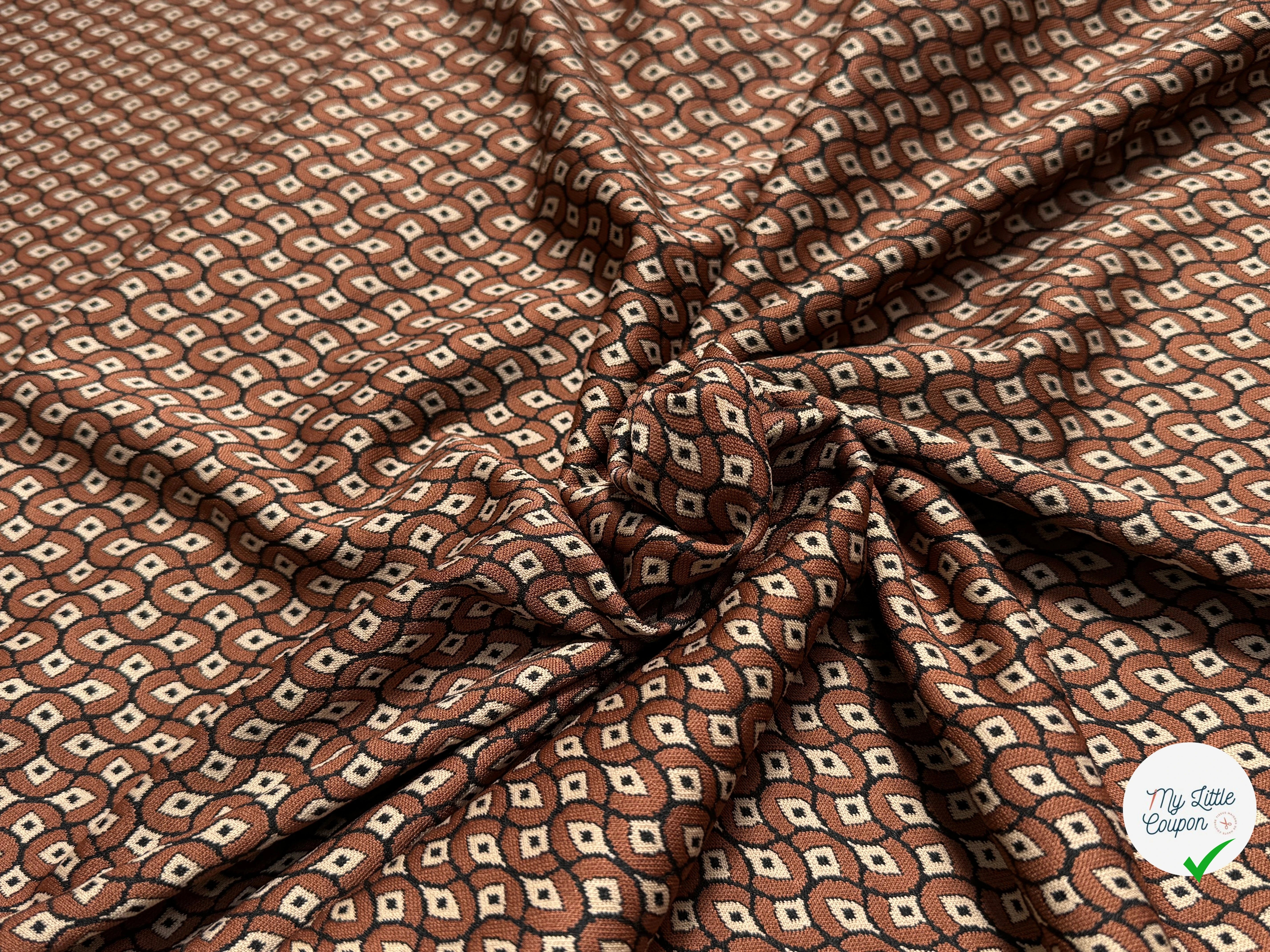 MAILLE LOURDE MOTIFS GÉOMETRIQUES CHOCO MARRON - My Little Coupon