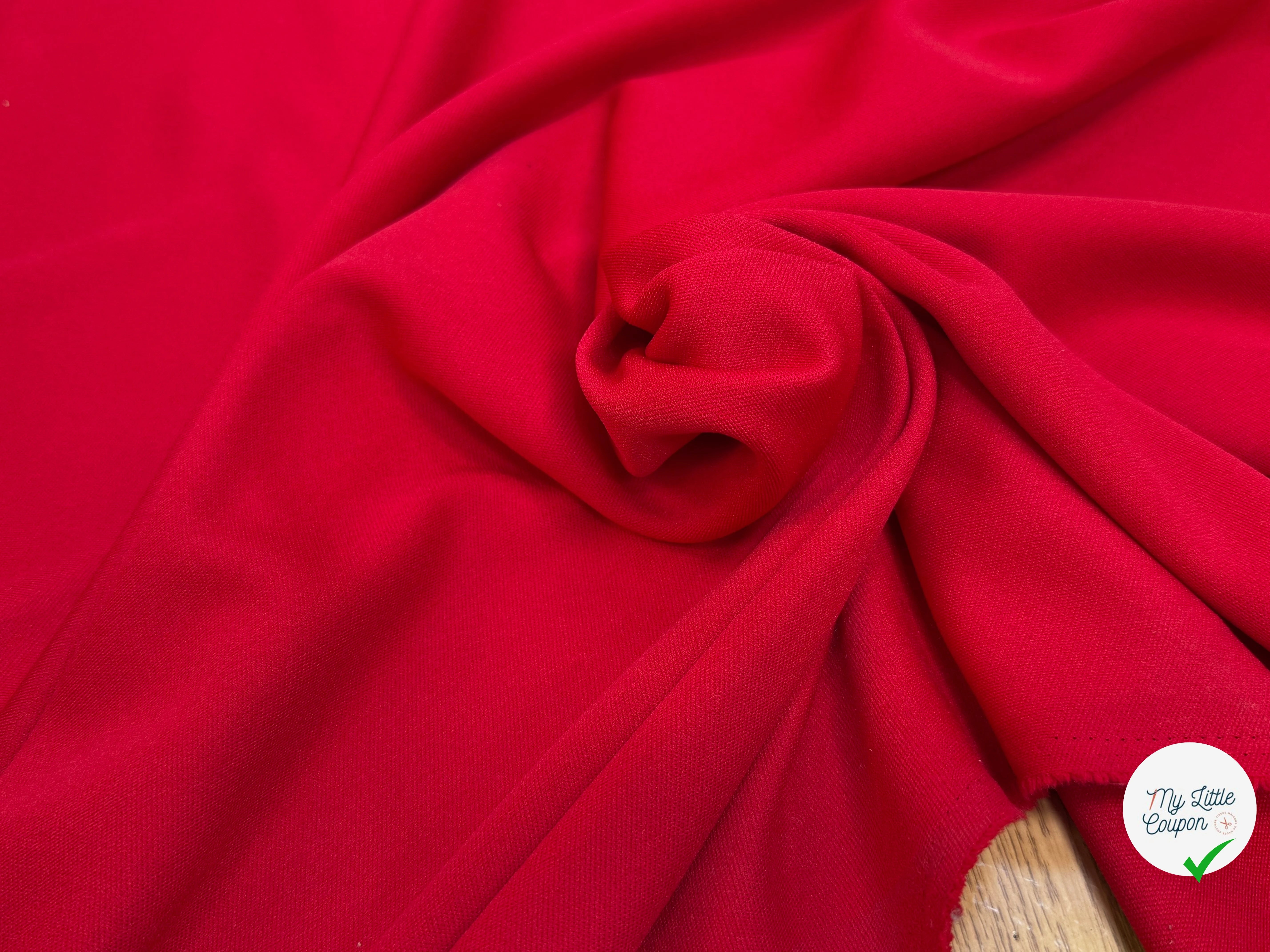 MAILLE LOURDE STRETCH ROUGE LÉGÈREMENT CREPÉE - My Little Coupon