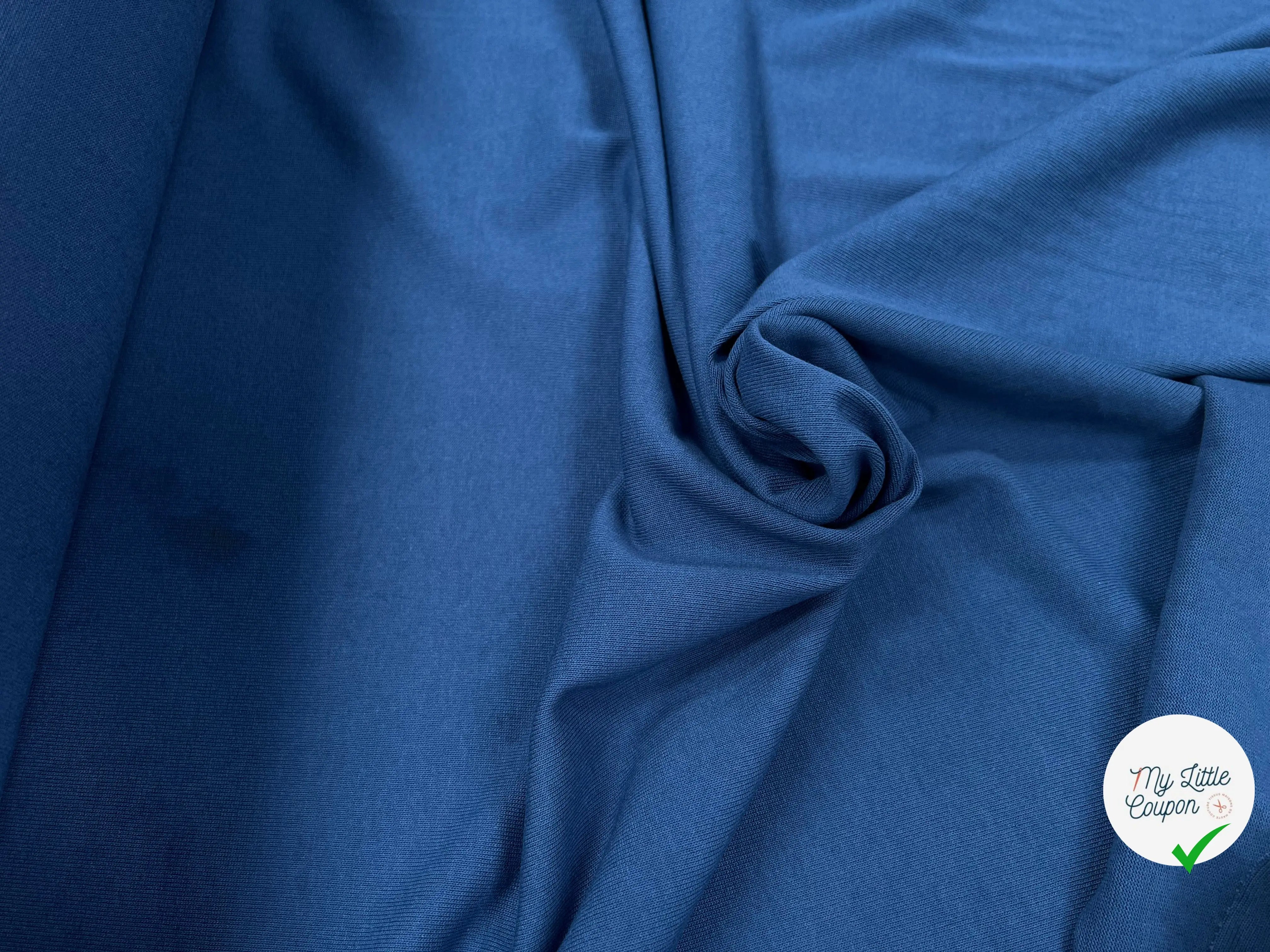 MAILLE LOURDE UNIE BLEU MADE IN FRANCE - My Little Coupon