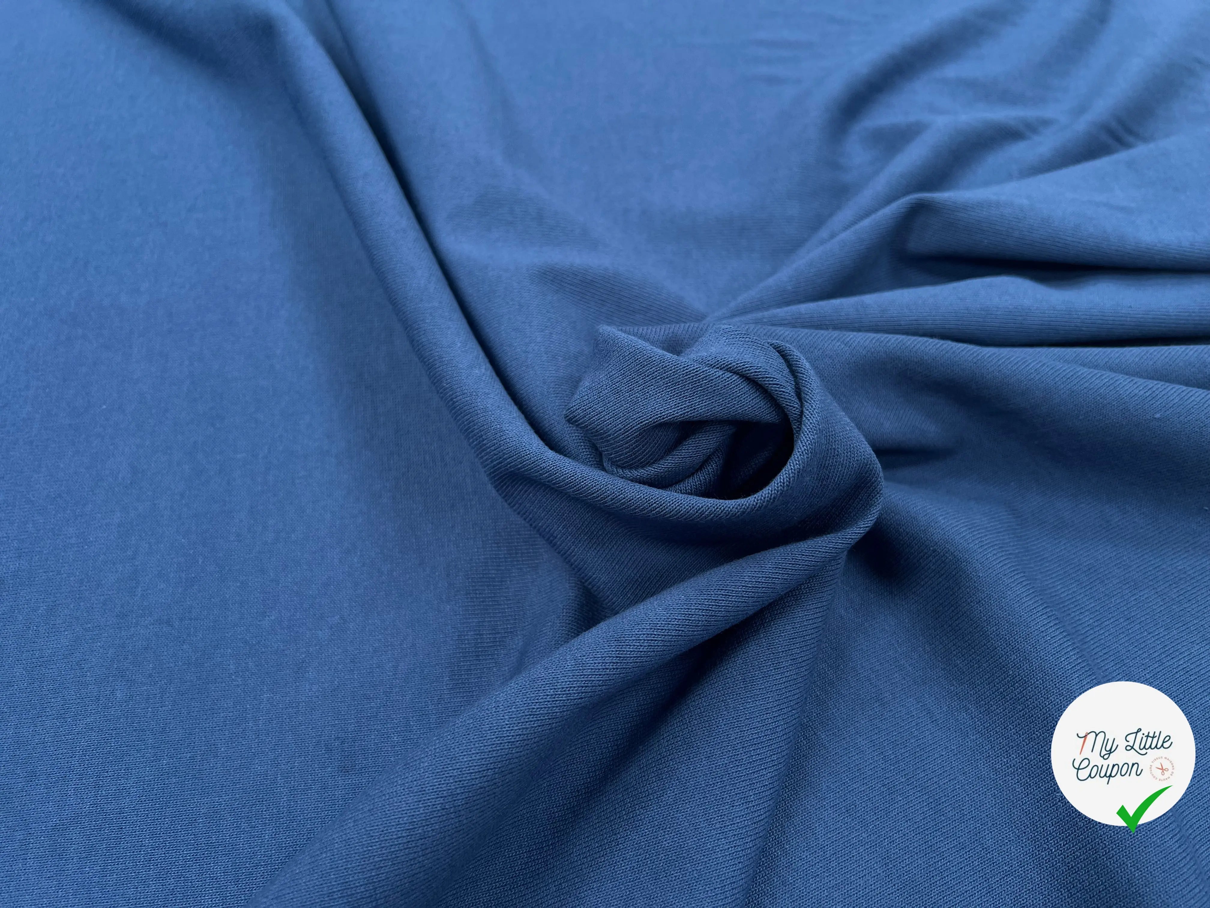 MAILLE LOURDE UNIE BLEU MADE IN FRANCE - My Little Coupon