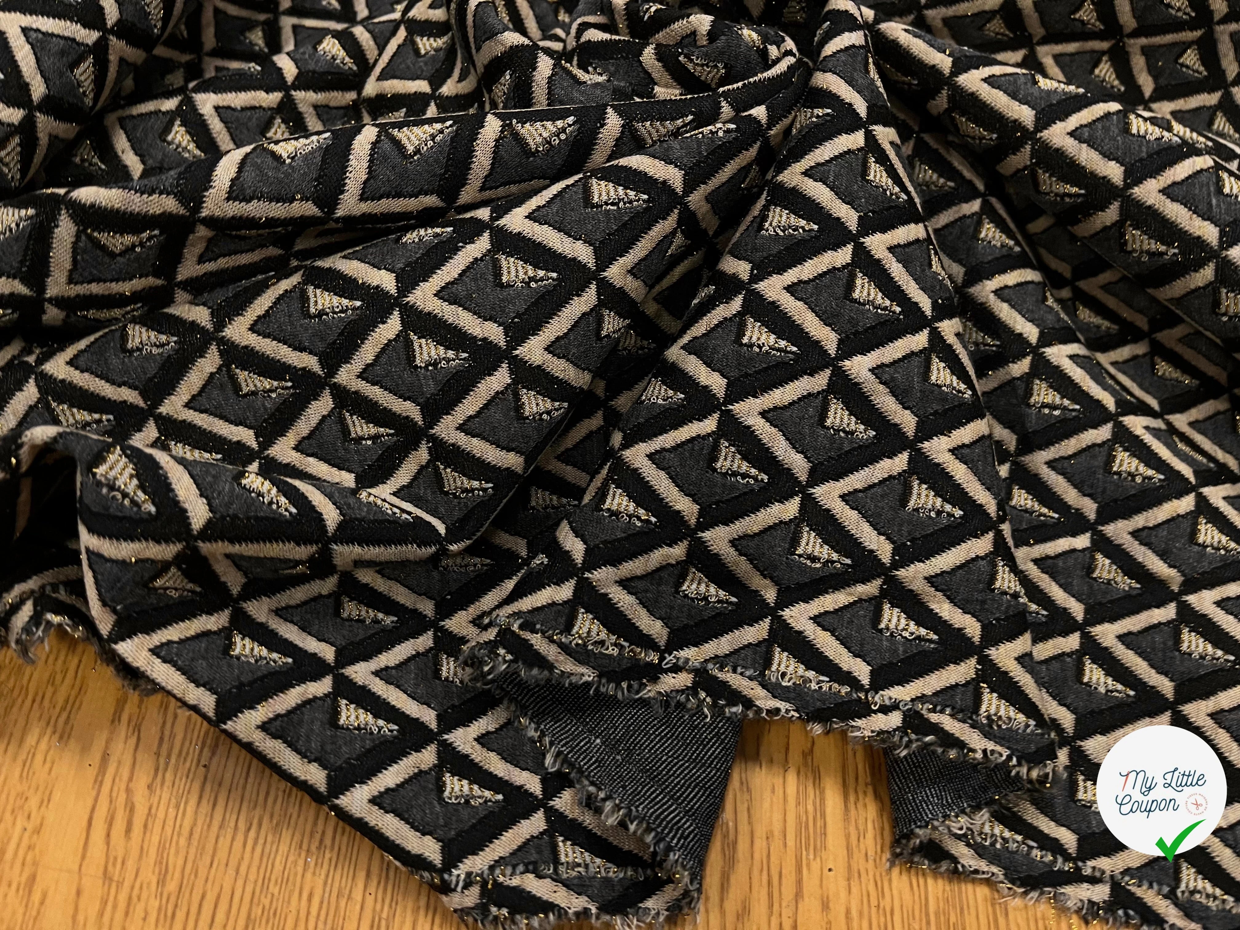 MAILLE MILANO 24% VISCOSE FIL OR MOTIF GÉOMETRIQUE - My Little Coupon