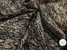 MAILLE MILANO 25% VISCOSE MOTIF ÉFFET LÉOPARD NOIR&BEIGE FIL OR - My Little Coupon