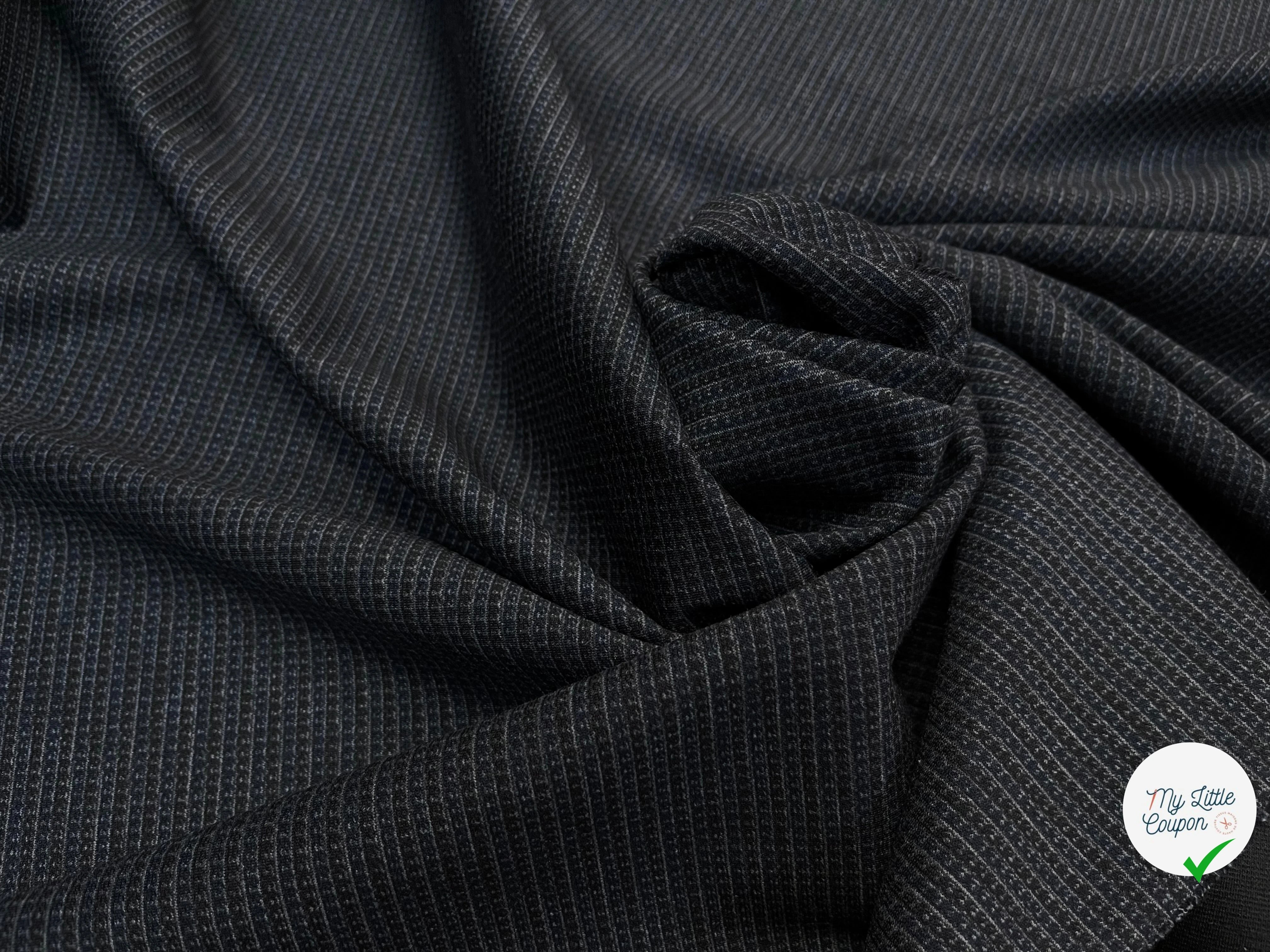 MAILLE MILANO À RAYURES NOIR&BLEU - My Little Coupon