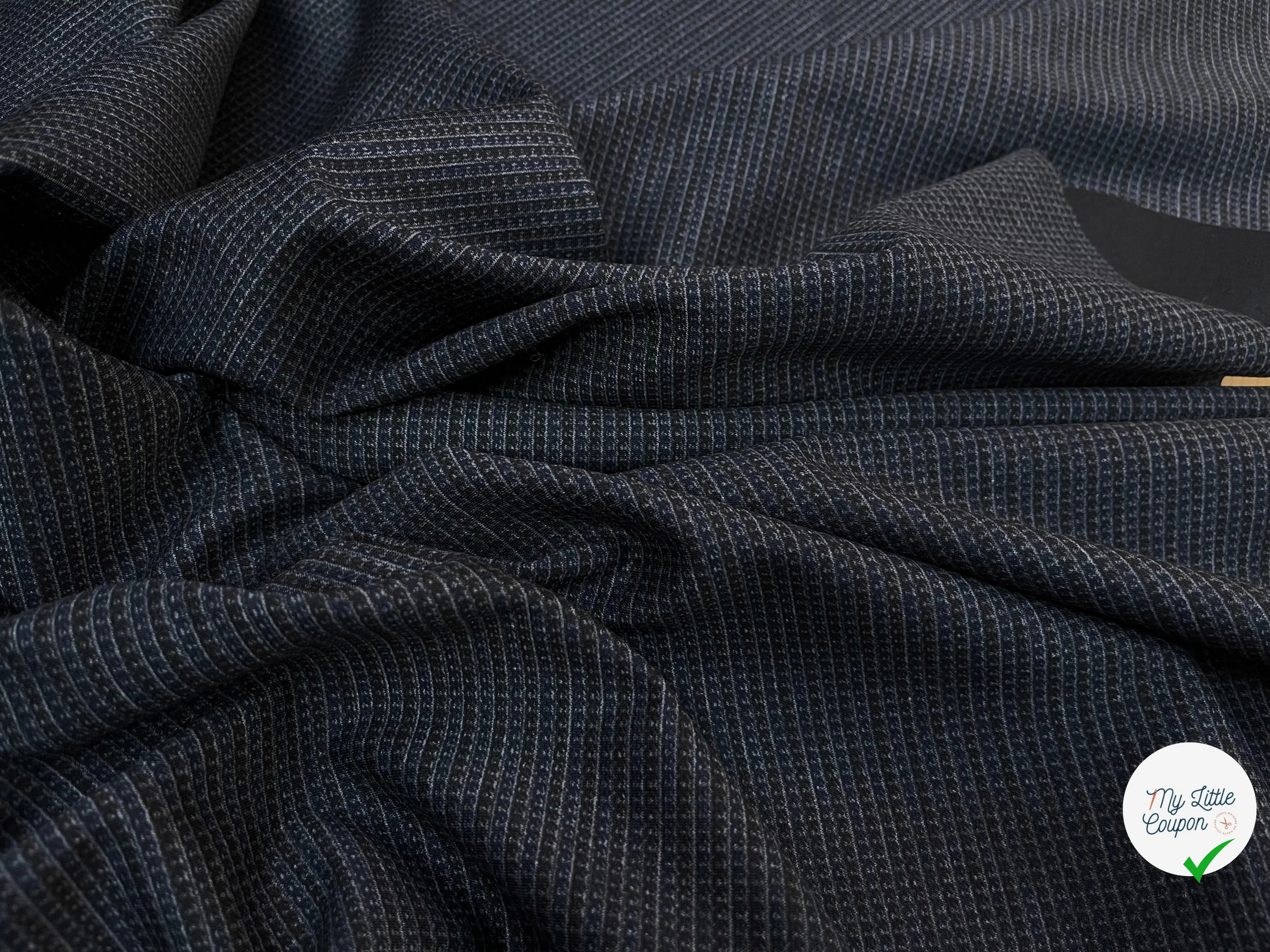 MAILLE MILANO À RAYURES NOIR&BLEU - My Little Coupon