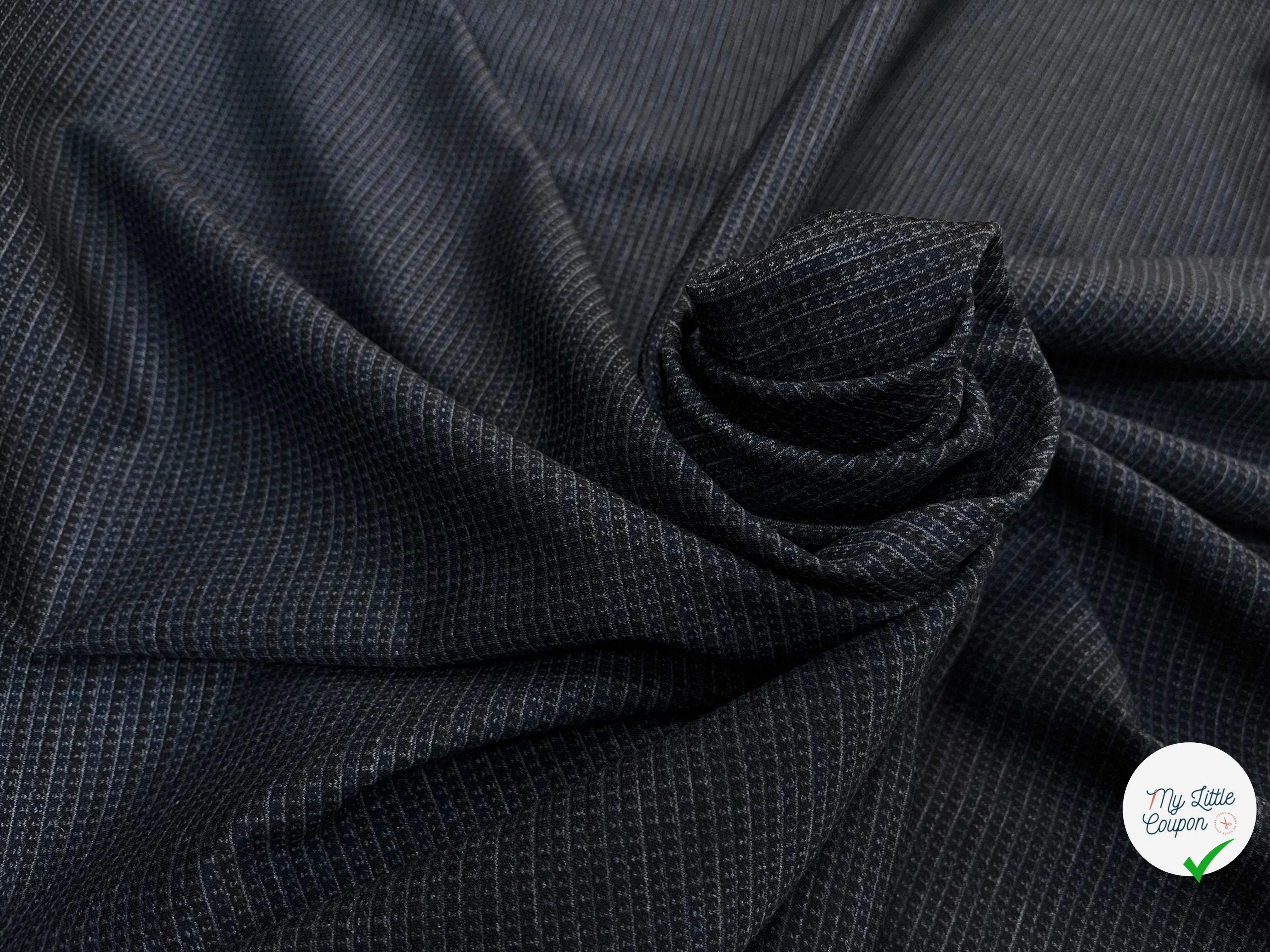 MAILLE MILANO À RAYURES NOIR&BLEU - My Little Coupon