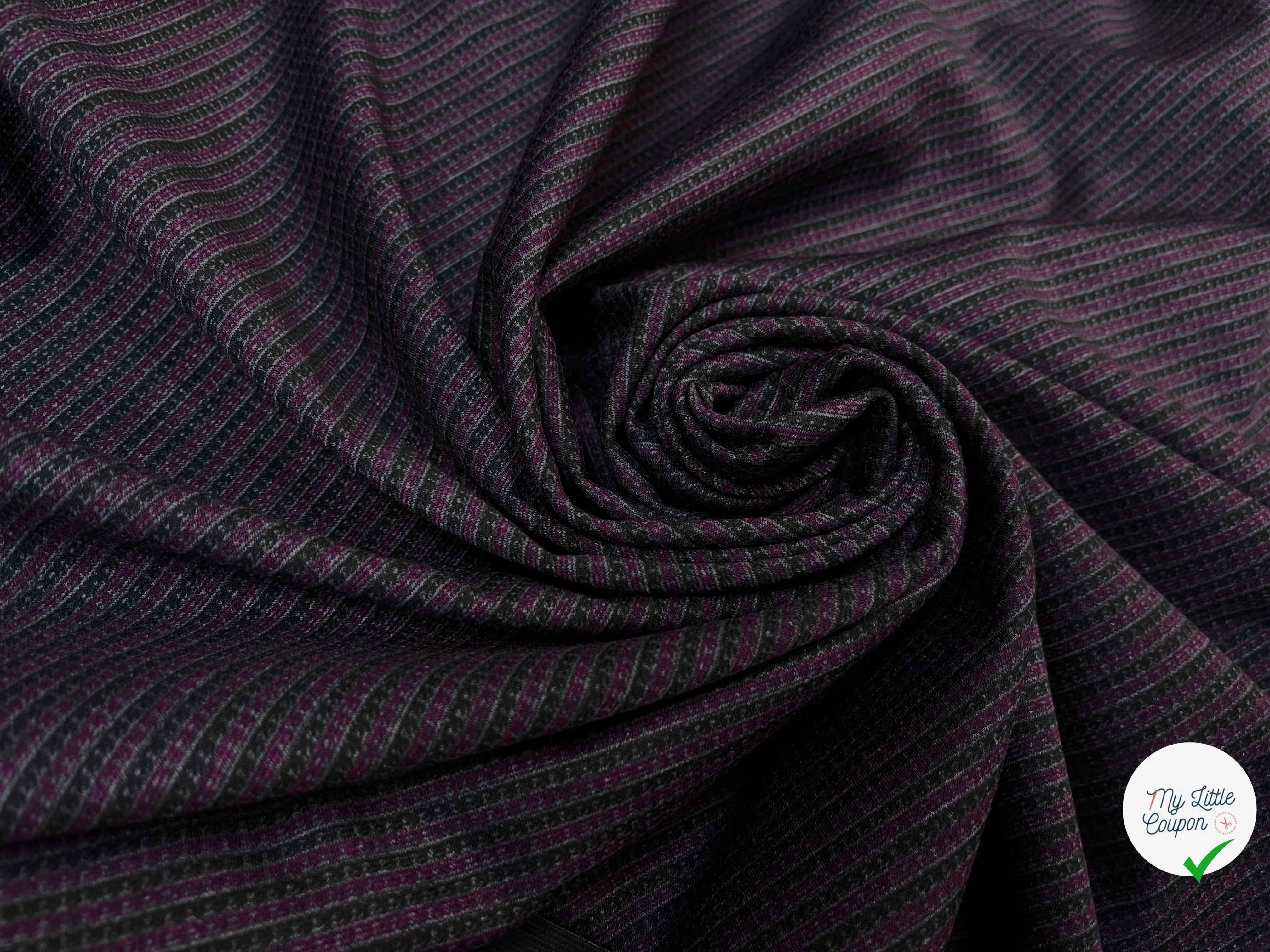 MAILLE MILANO À RAYURES NOIR&VIOLET - My Little Coupon