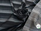 MAILLE MILANO FOND NOIR À RAYURES BEIGE&GRISE STRETCH - My Little Coupon