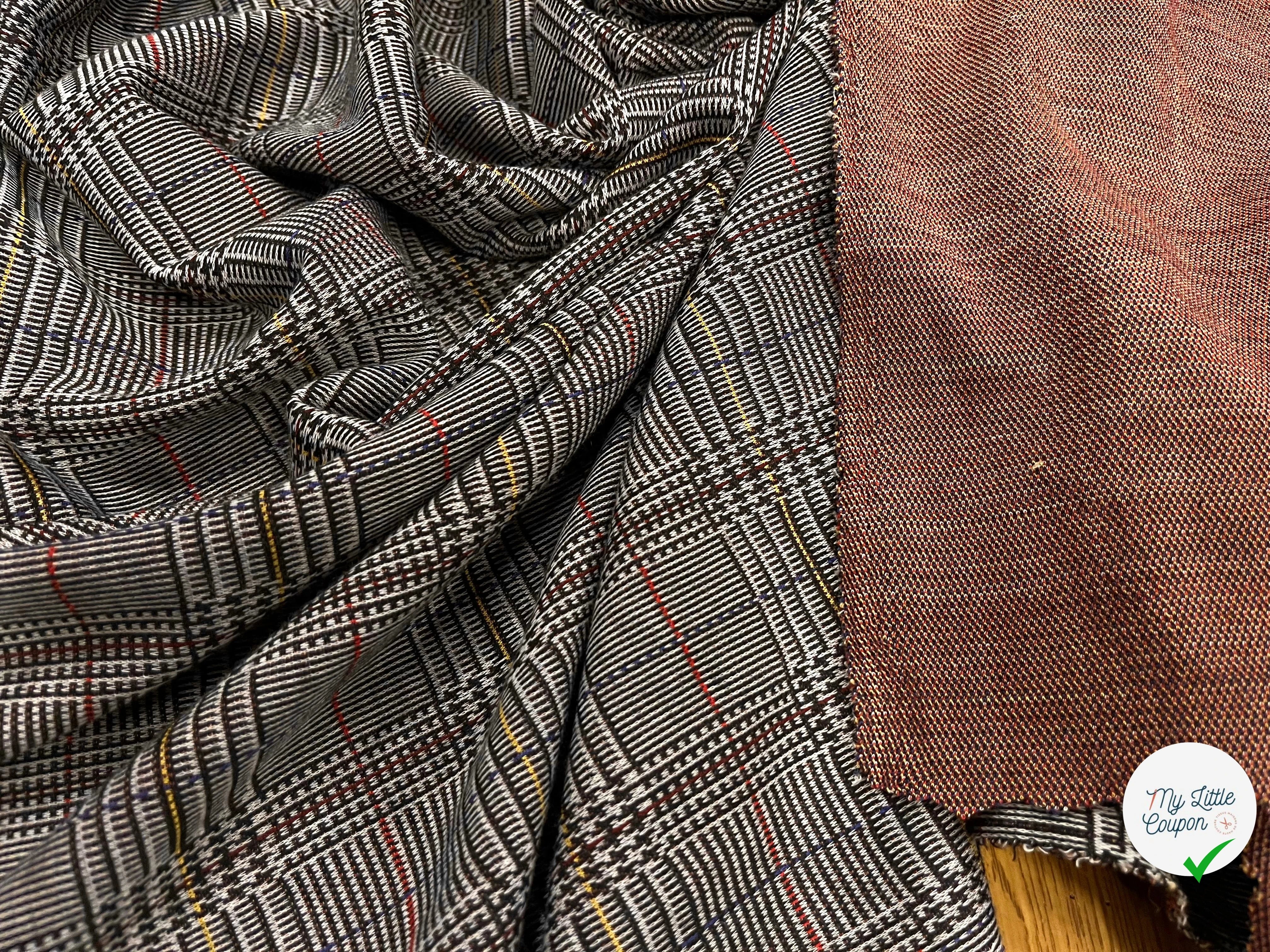 MAILLE MILANO PRINCE DE GALLE AVEC FILS MULTICOLORES STRETCH - My Little Coupon