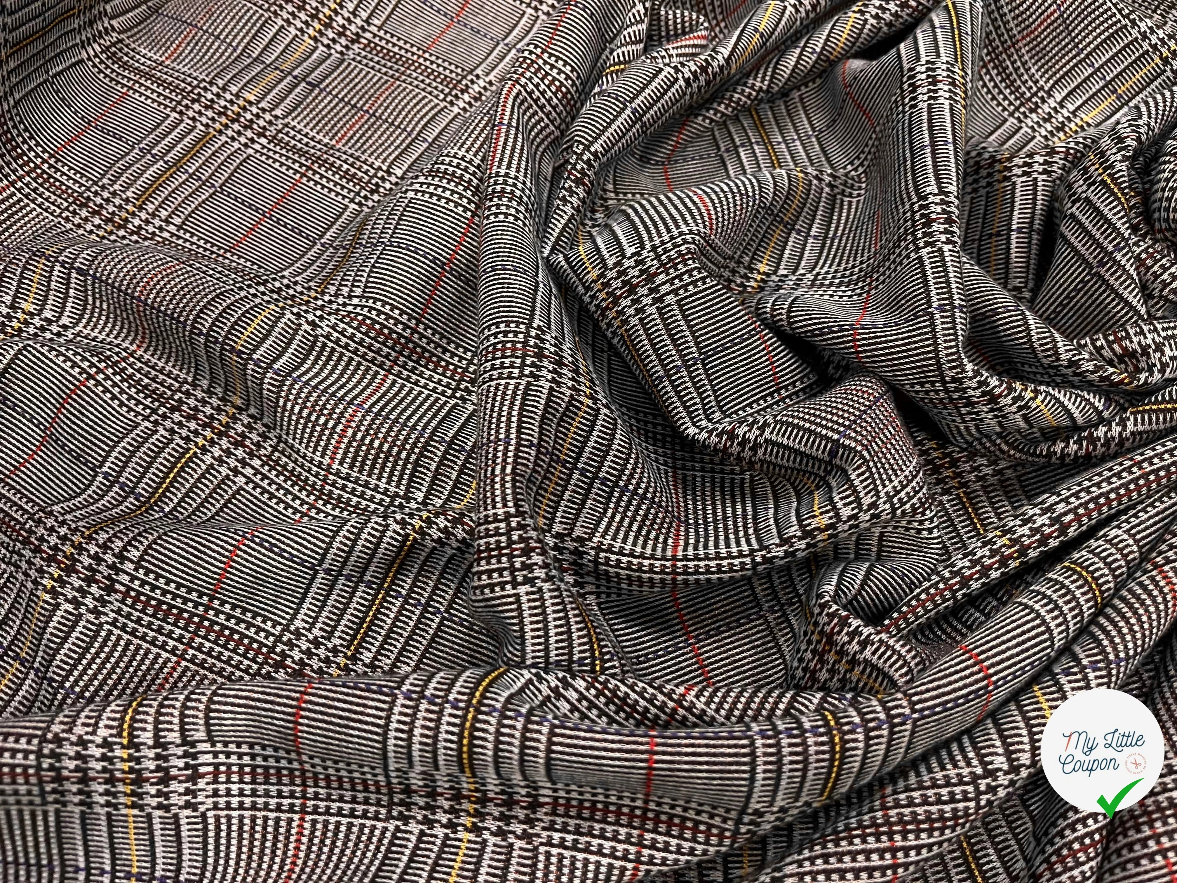 MAILLE MILANO PRINCE DE GALLE AVEC FILS MULTICOLORES STRETCH - My Little Coupon