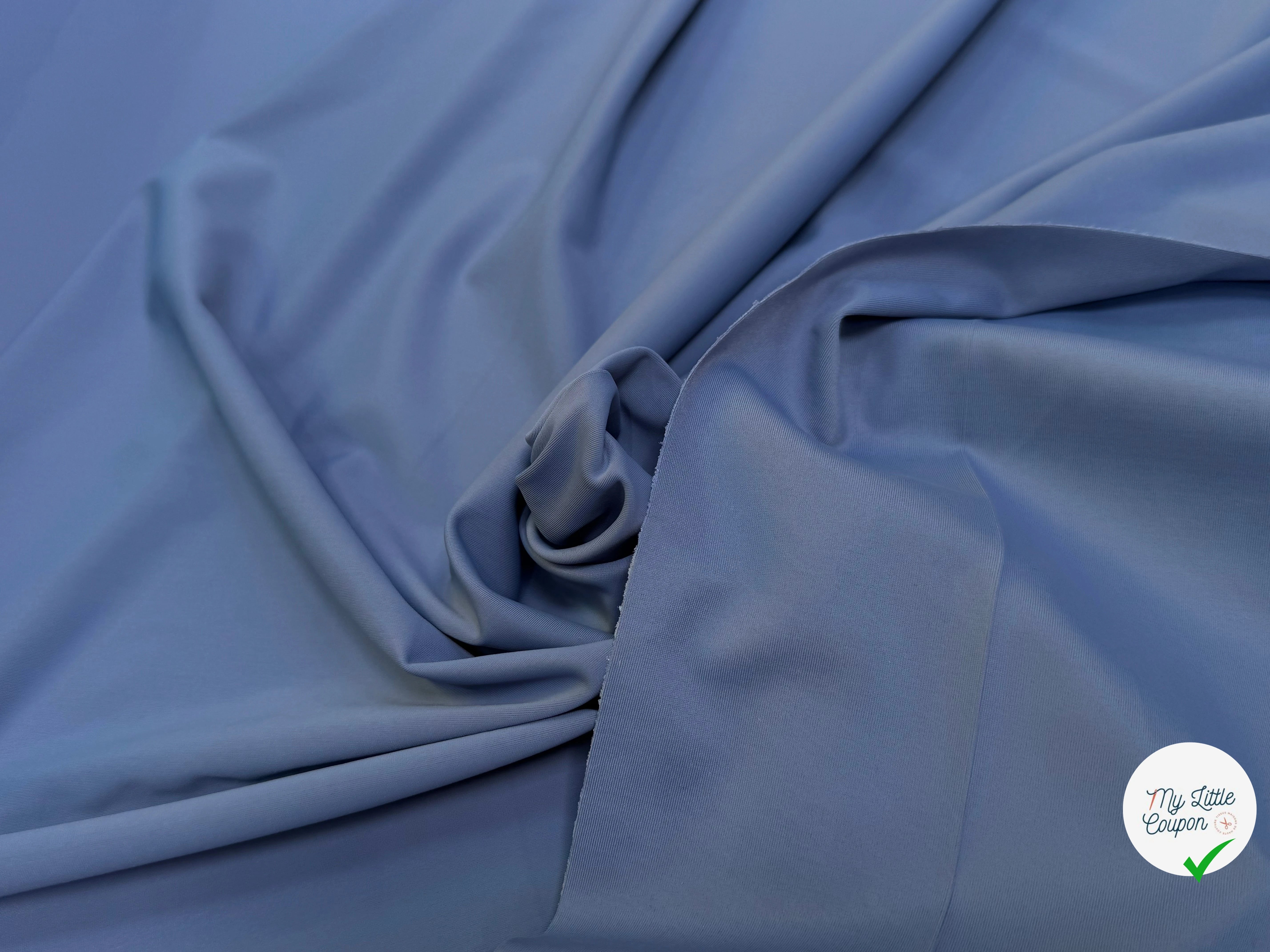 MAILLE POLYAMIDE ÉLASTHANNE ASPECT SWIMWEAR SOFT BLEU CHARETTE - My Little Coupon